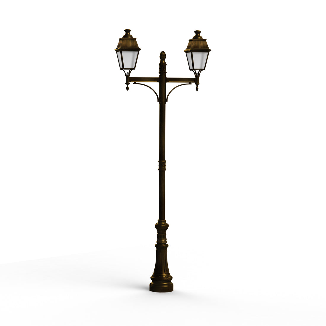 Lampadaire Avenue 4 N°9 LED 35W 3000°K Patine dorée 009 PMMA clair structuré 104265009