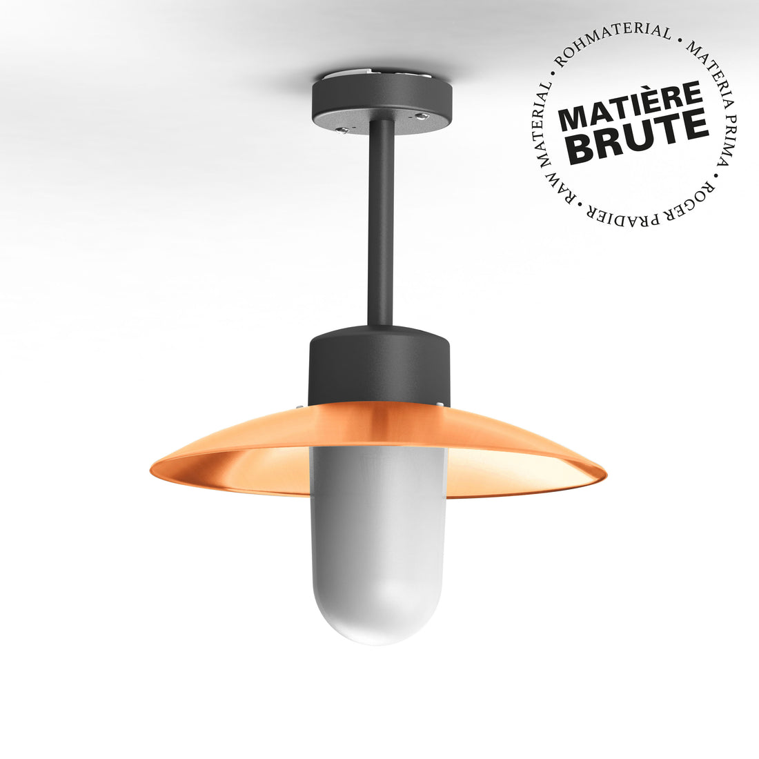 Plafonnier Belcour N°2 opale Cuivre brut 082 106004082