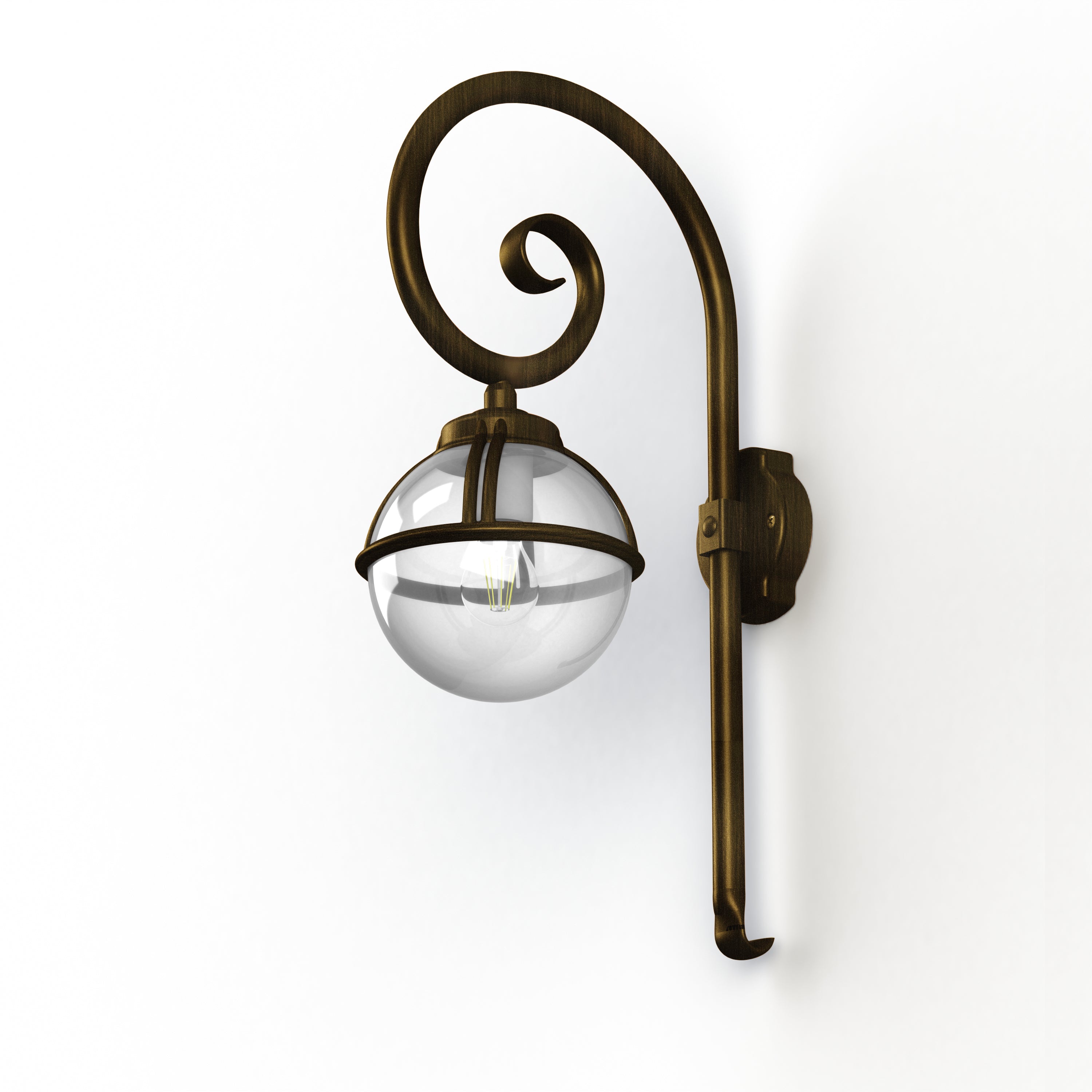 Applique Boréal N°2 fume Patiné doré 009 111004009