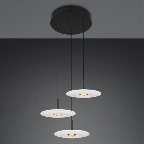 Suspension monte et baisse SIRENA blanche 3 lumières  TRIO 396330317