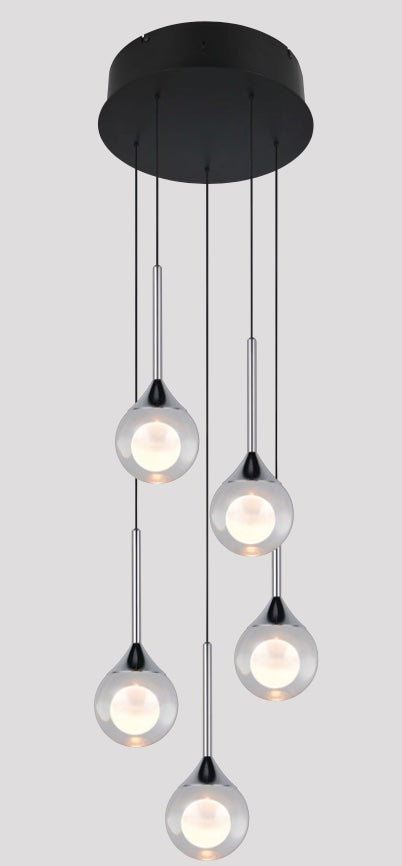 Suspension ronde monte et baisse CALISTO 5 lumières TRIO 394930532