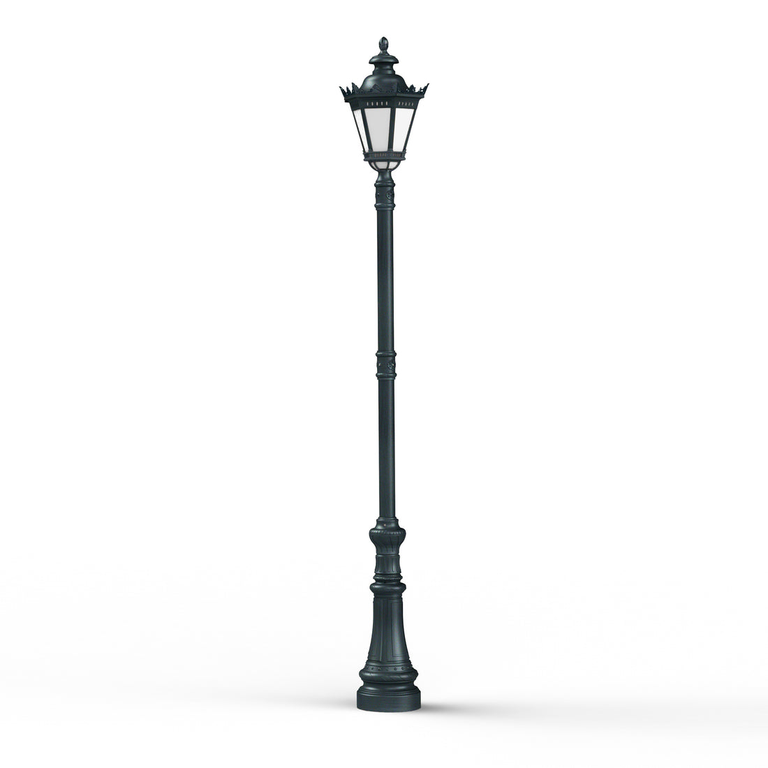 Lampadaire Citadelle avec couronne N°5 LED 35W 3000°K Patine vert de gris 008 116134008