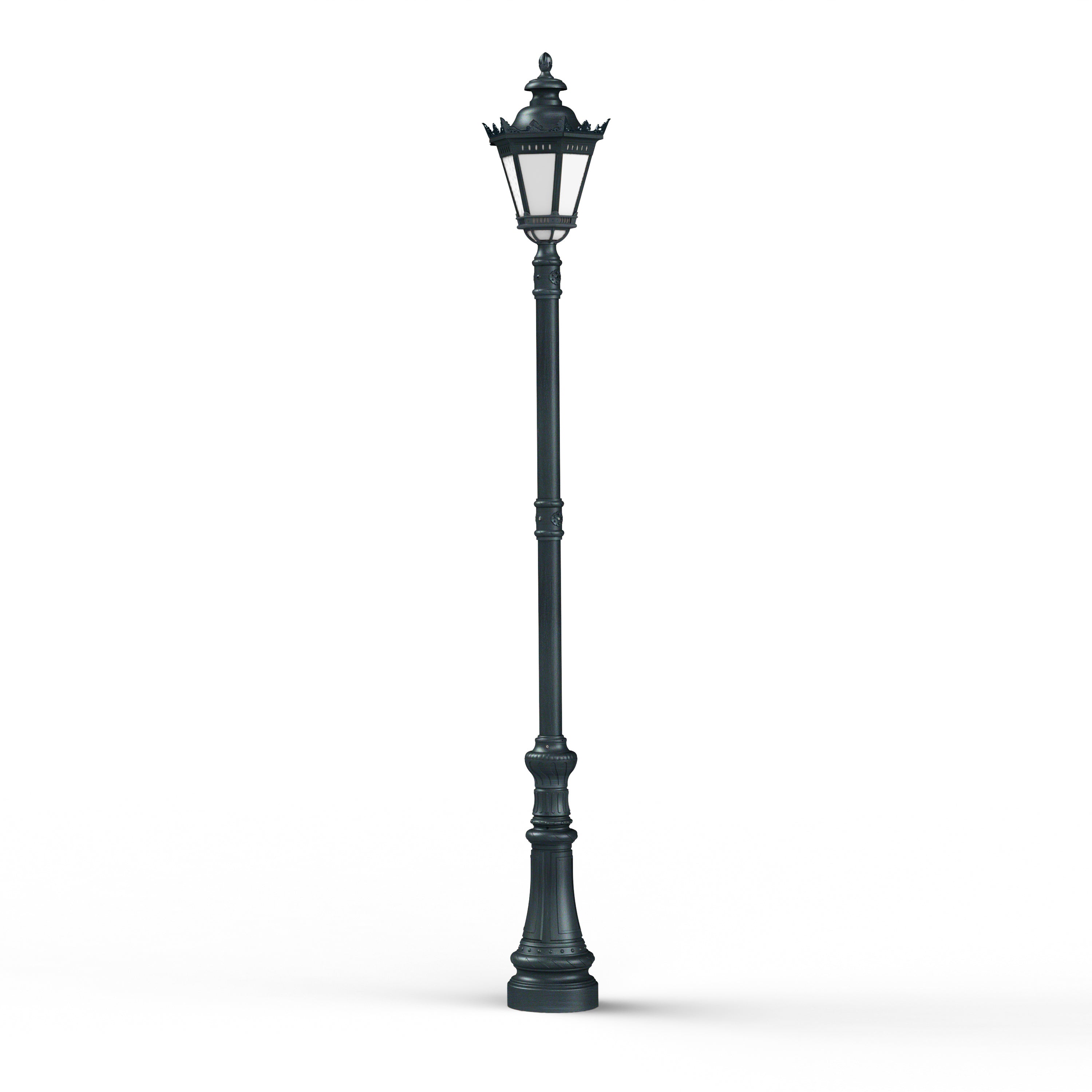 Lampadaire Citadelle avec couronne N°5 LED 35W 3000°K Patine vert de gris 008 116134008