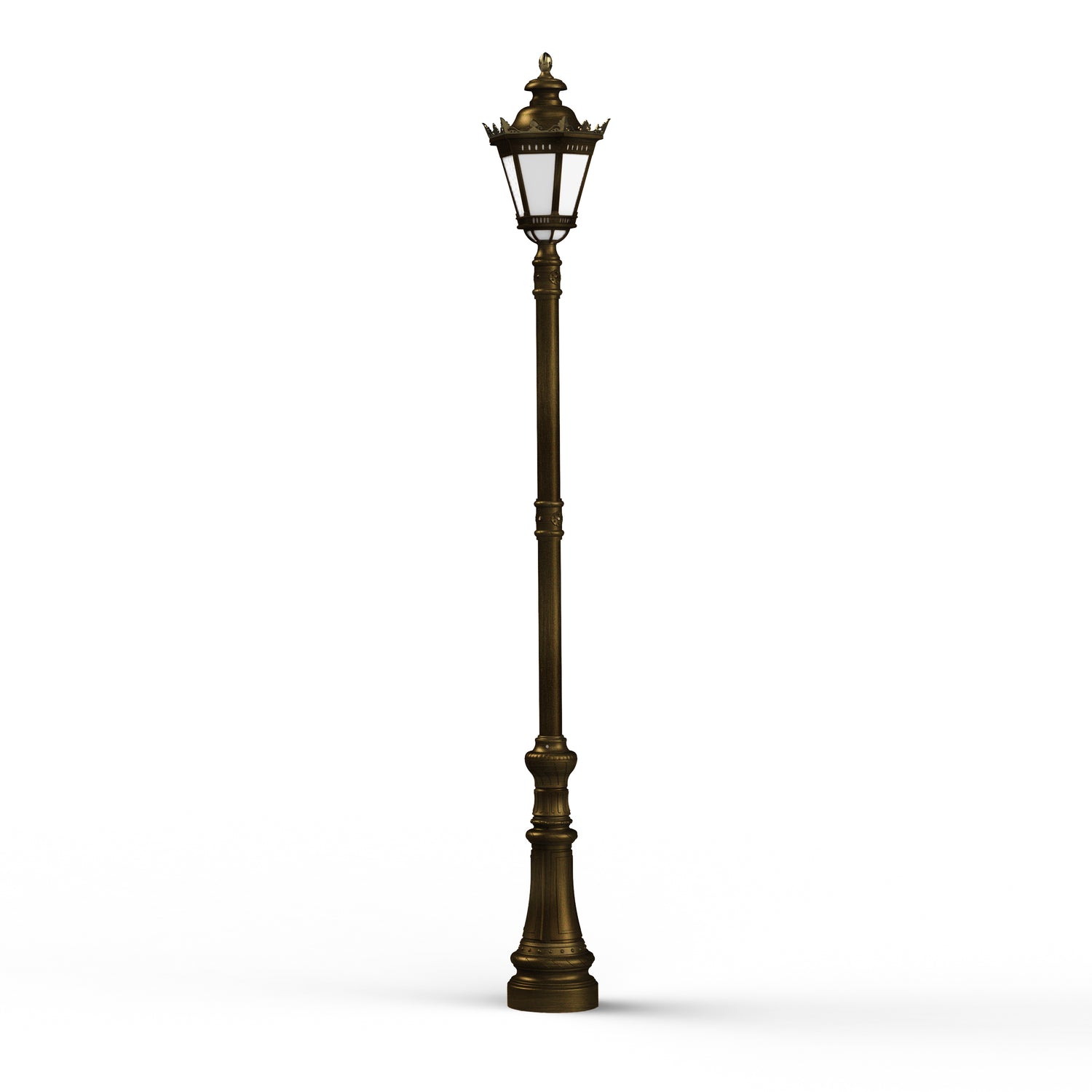 Lampadaire Citadelle avec couronne N°5 LED 35W 3000°K Patine dorée 009 116134009