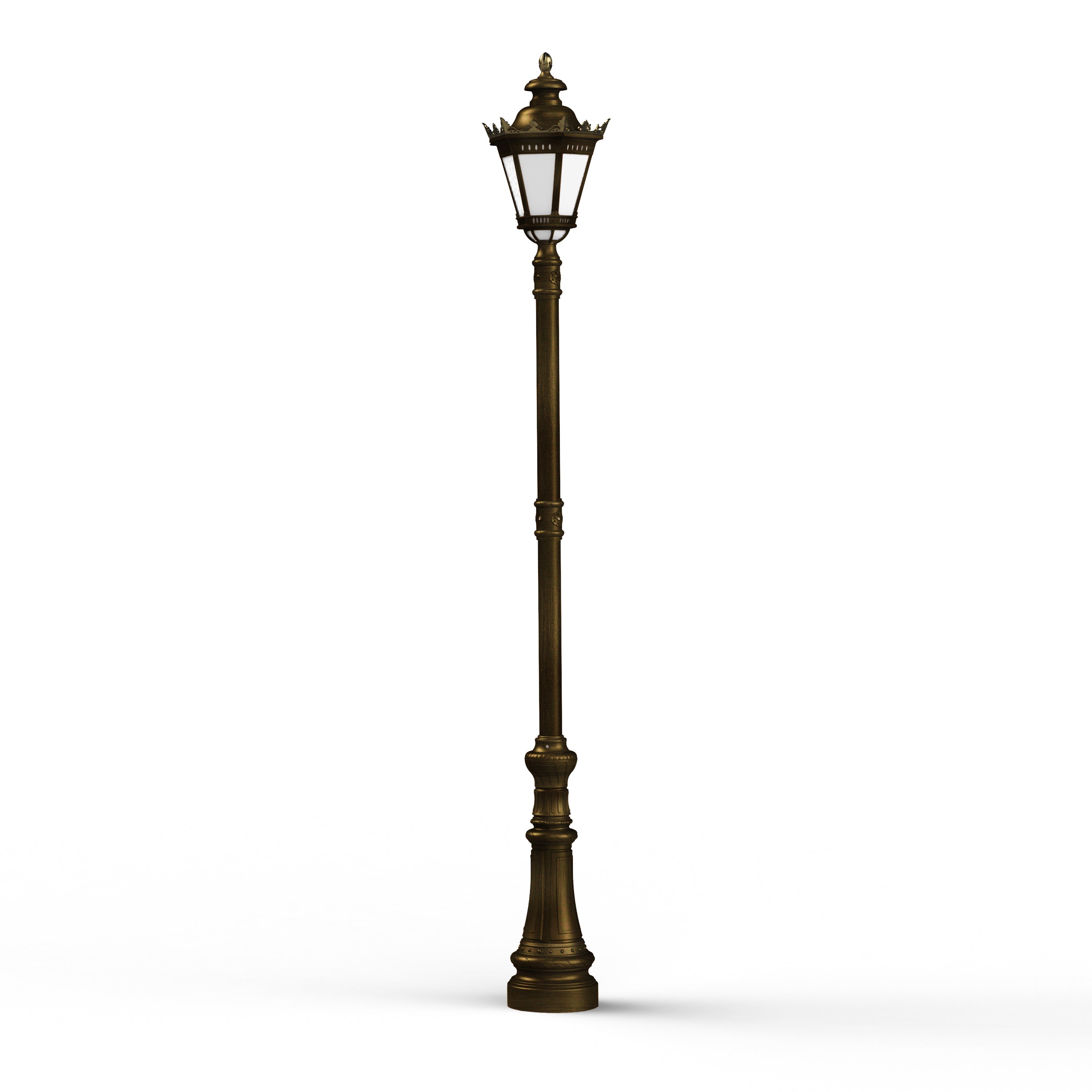 Lampadaire Citadelle avec couronne N°5 LED 35W 3000°K Patine dorée 009 116134009