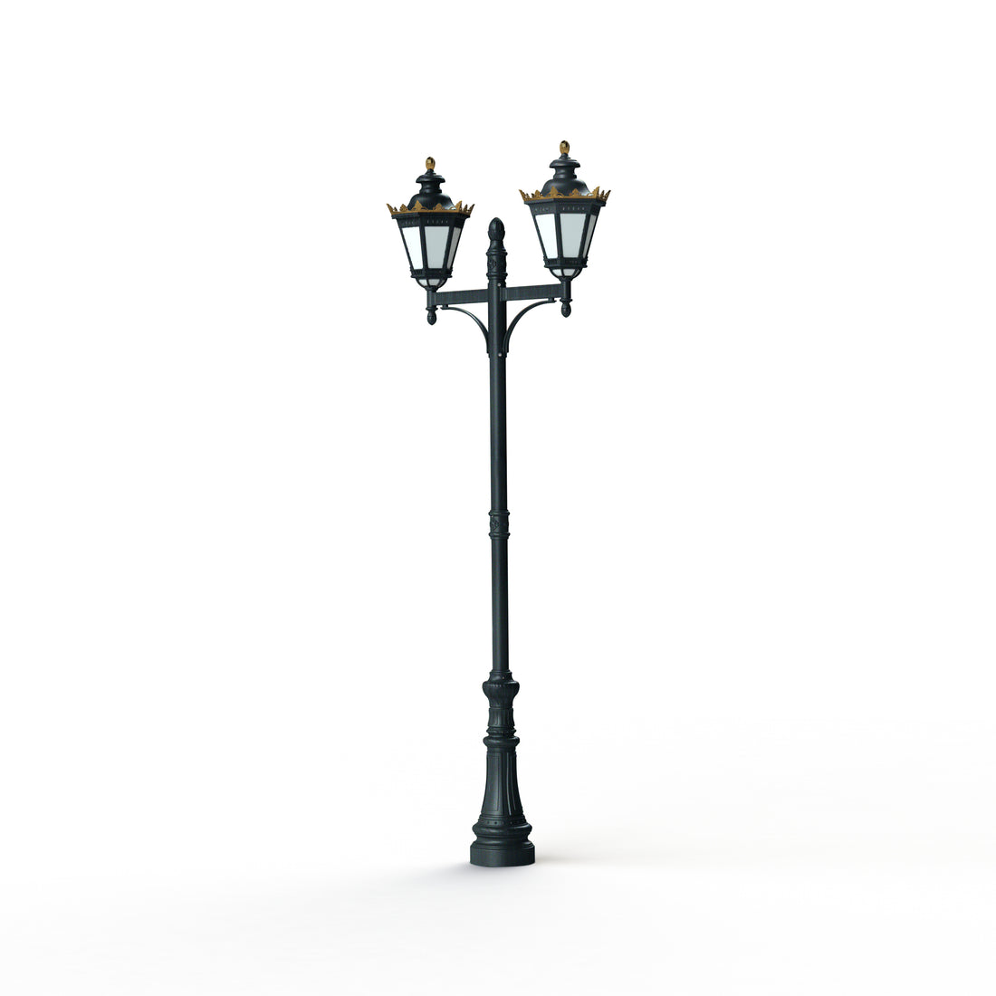 Lampadaire Citadelle avec couronne N°7 LED 35W 3000°K Patine vert de gris 008 116144008