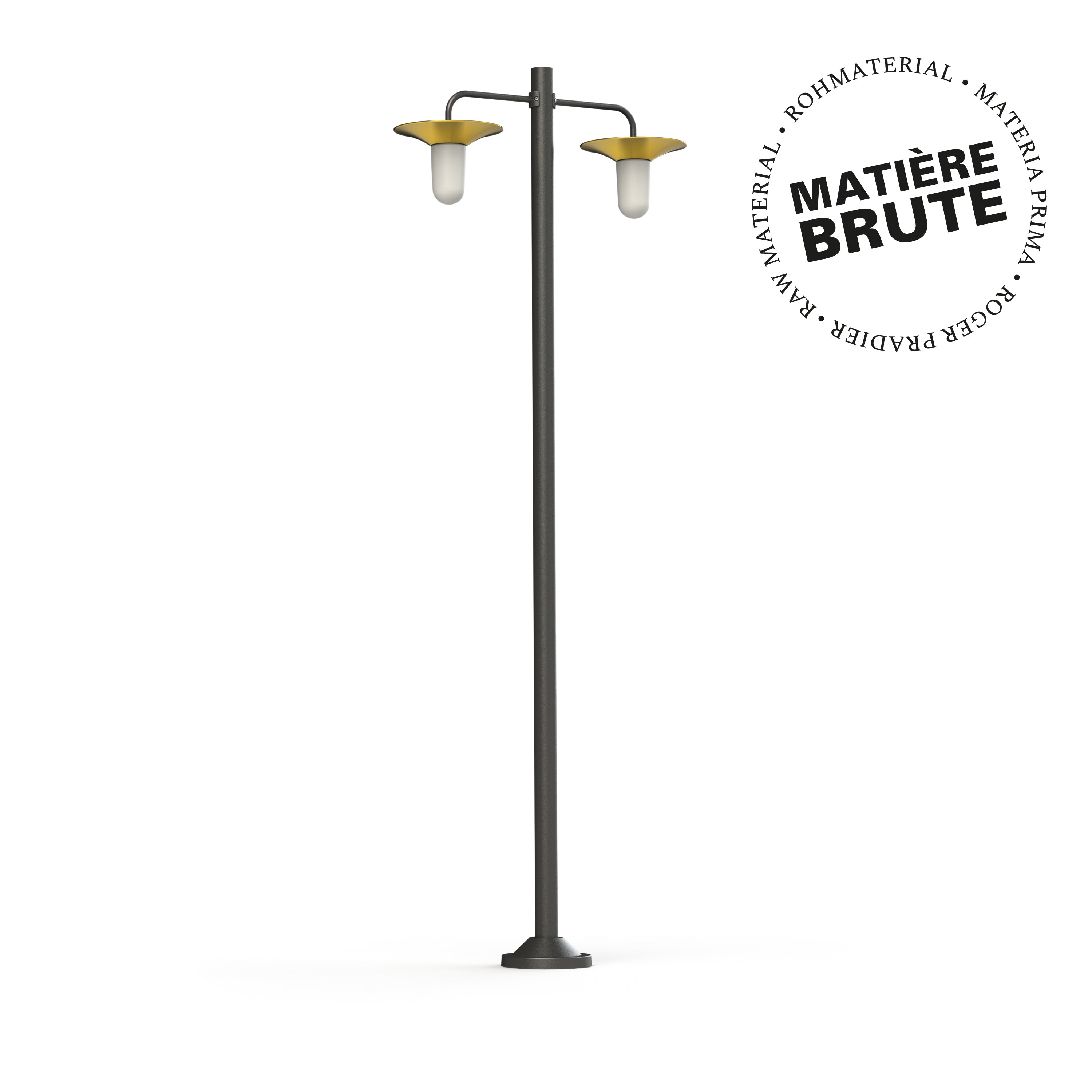 Lampadaire Cooper N°5 opale Laiton brut 072 179010072