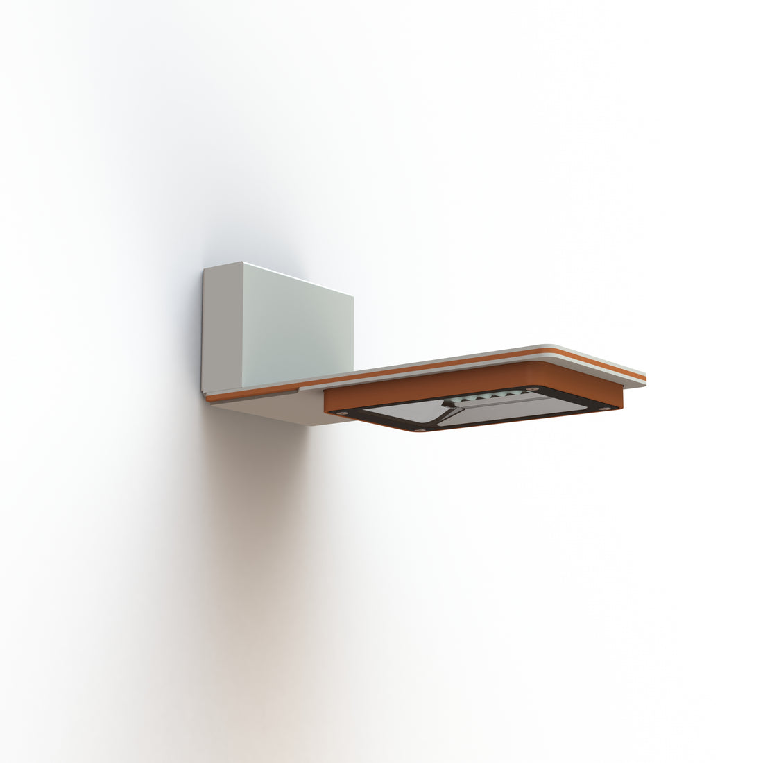 Applique Hector N°1 LED Asym 26W 2700K Orangé pur 014, Support Gris 105 182232014