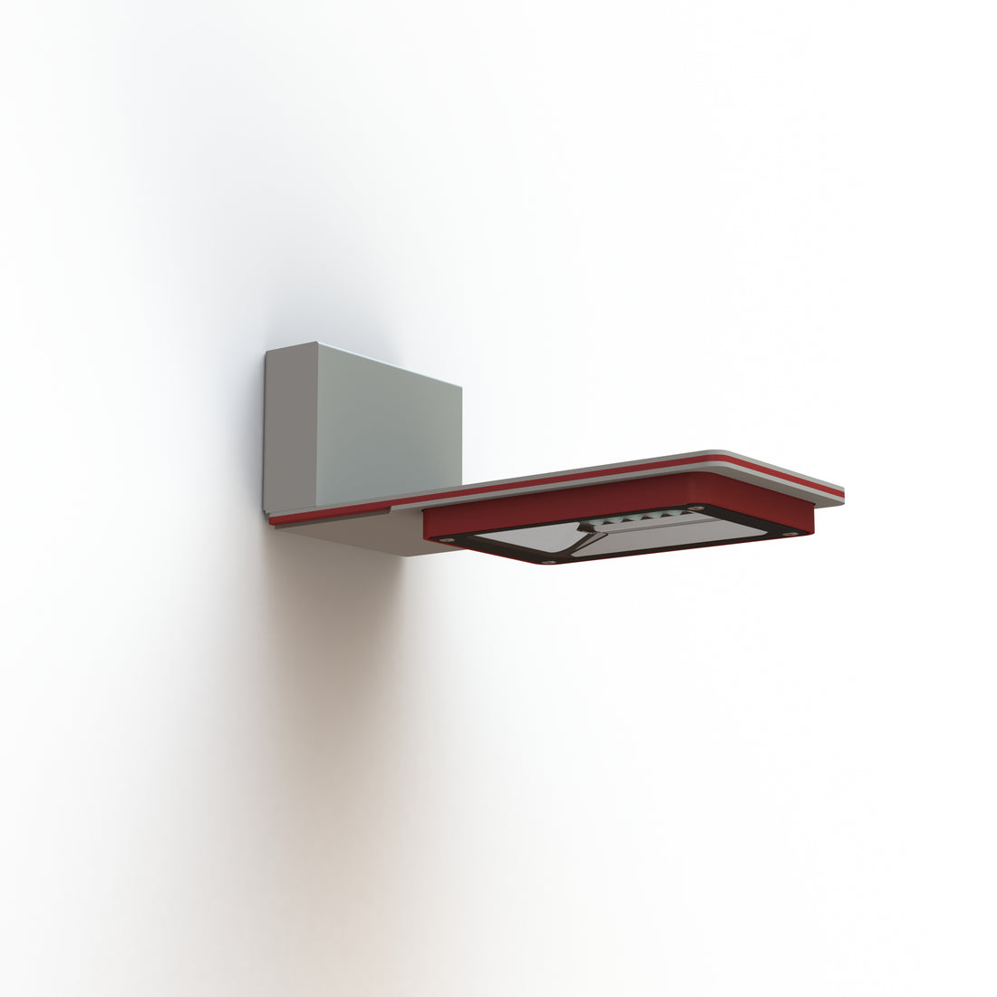 Applique Hector N°1 LED Asym 26W 2700K Rouge 056, Support Gris 105 182232056