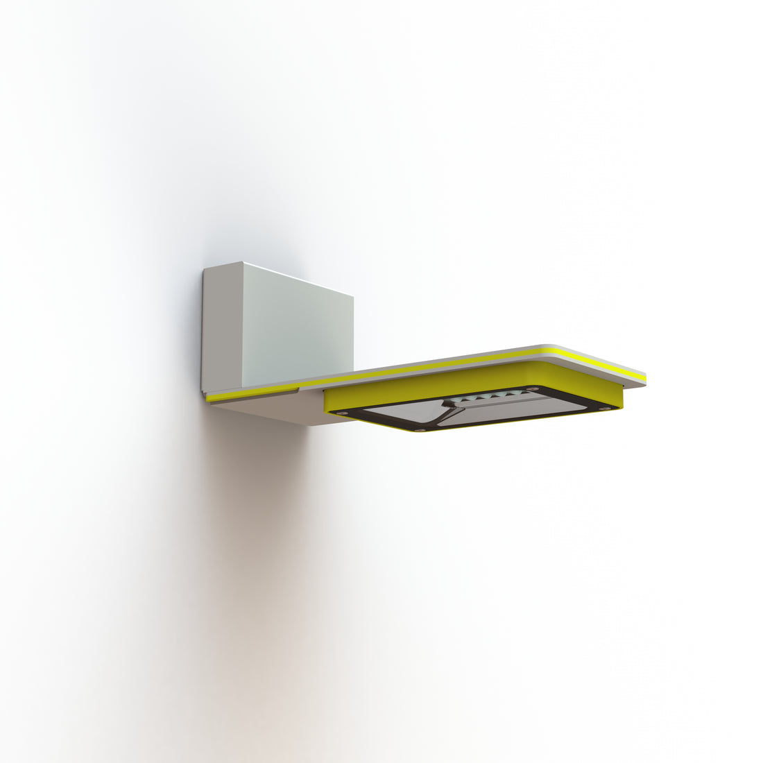 Applique Hector N°1 LED Asym 26W 2700K Jaune soufre 068, Support Gris 105 182232068