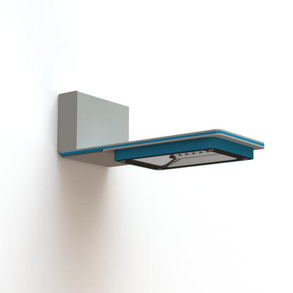 Applique Hector N°1 LED asym 26W 3000K Bleu azur mat 134 support Gris 105 182202134