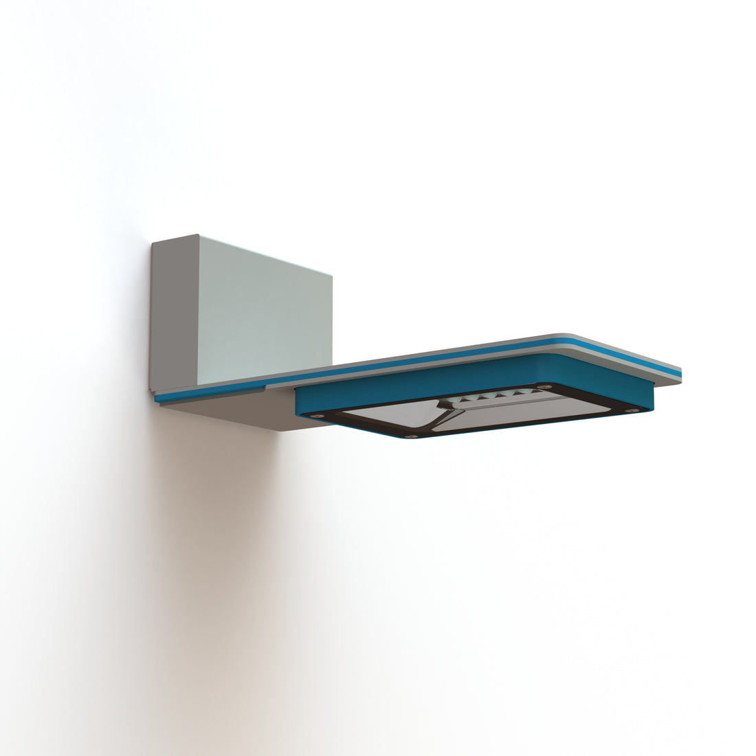 Applique Hector N°1 LED Asym 26W 2700K Bleu 134, Support Gris 105 182232134