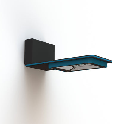 Applique Hector N°1 LED asym 35W 3000K Dali Bleu azur mat 134 support Gris 107 182306134