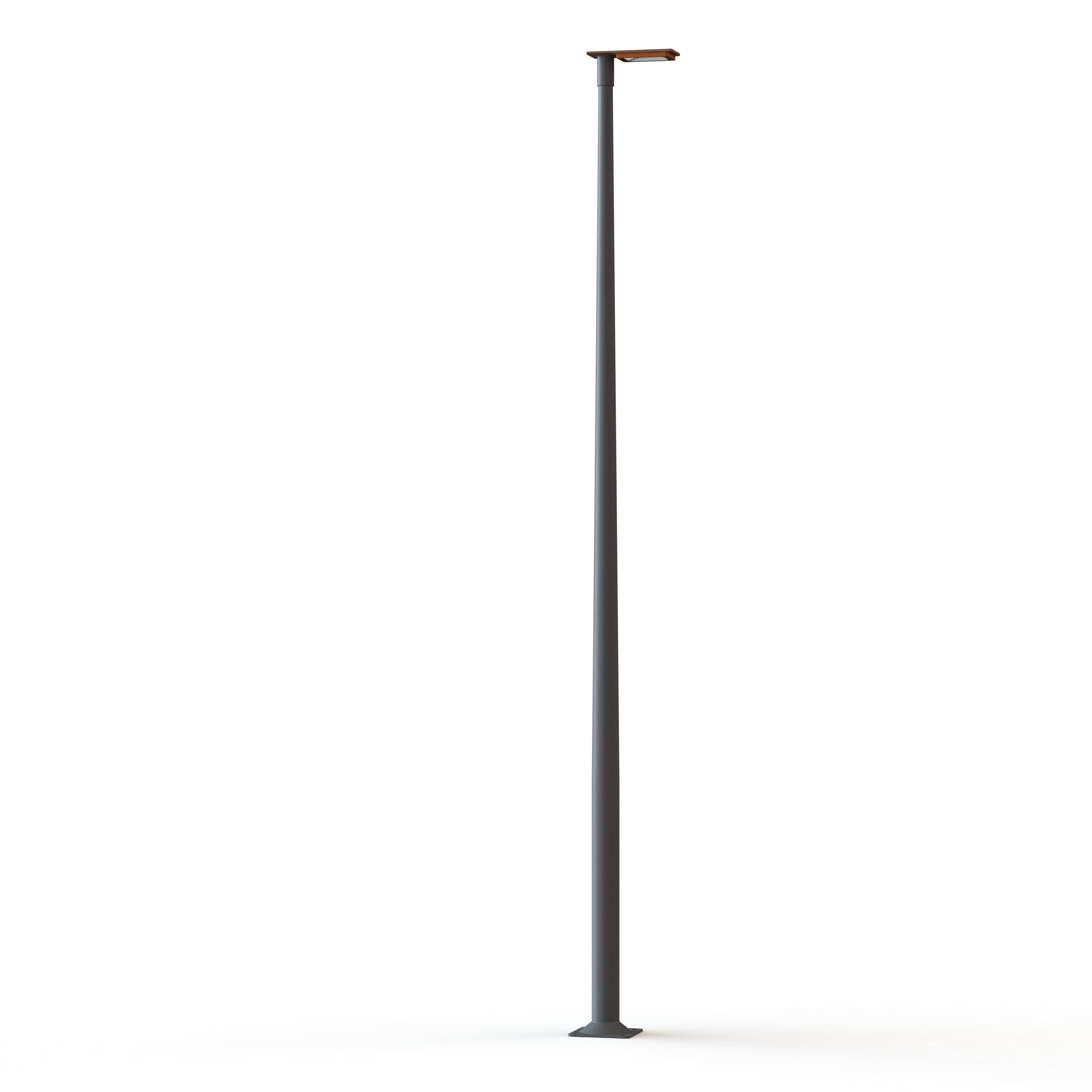 Lampadaire Hector N°3 LED sym 26W 3000K Orangé pur 014 support Gris noir 107 182319014