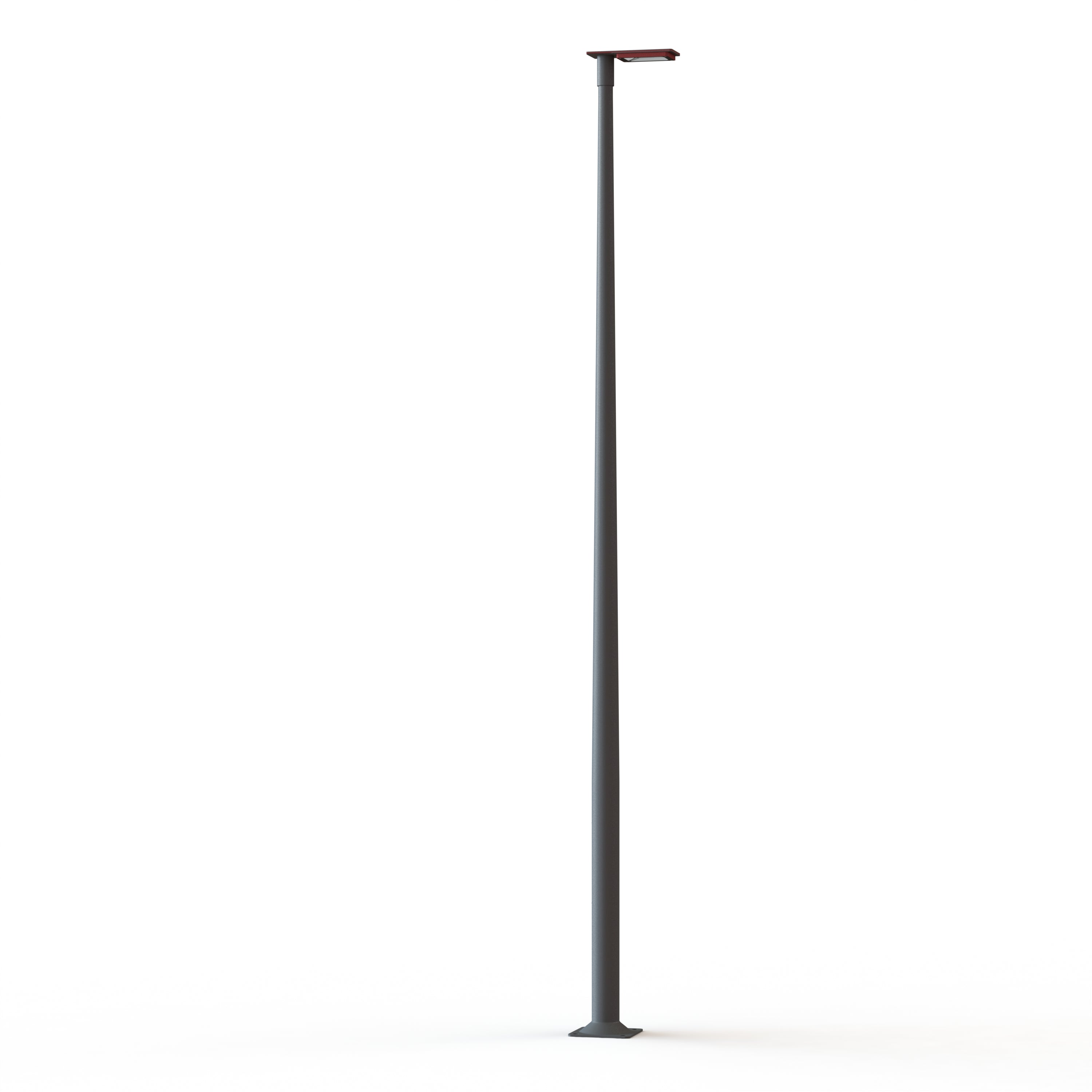 Lampadaire Hector N°3 LED sym 26W 3000K Rouge signalisation 056 support Gris 107 182319056