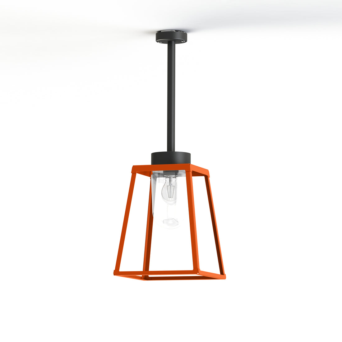 Plafonnier Lampiok 2 N°1 diffuseur clair Orangé pur 014 - Gris noir 107