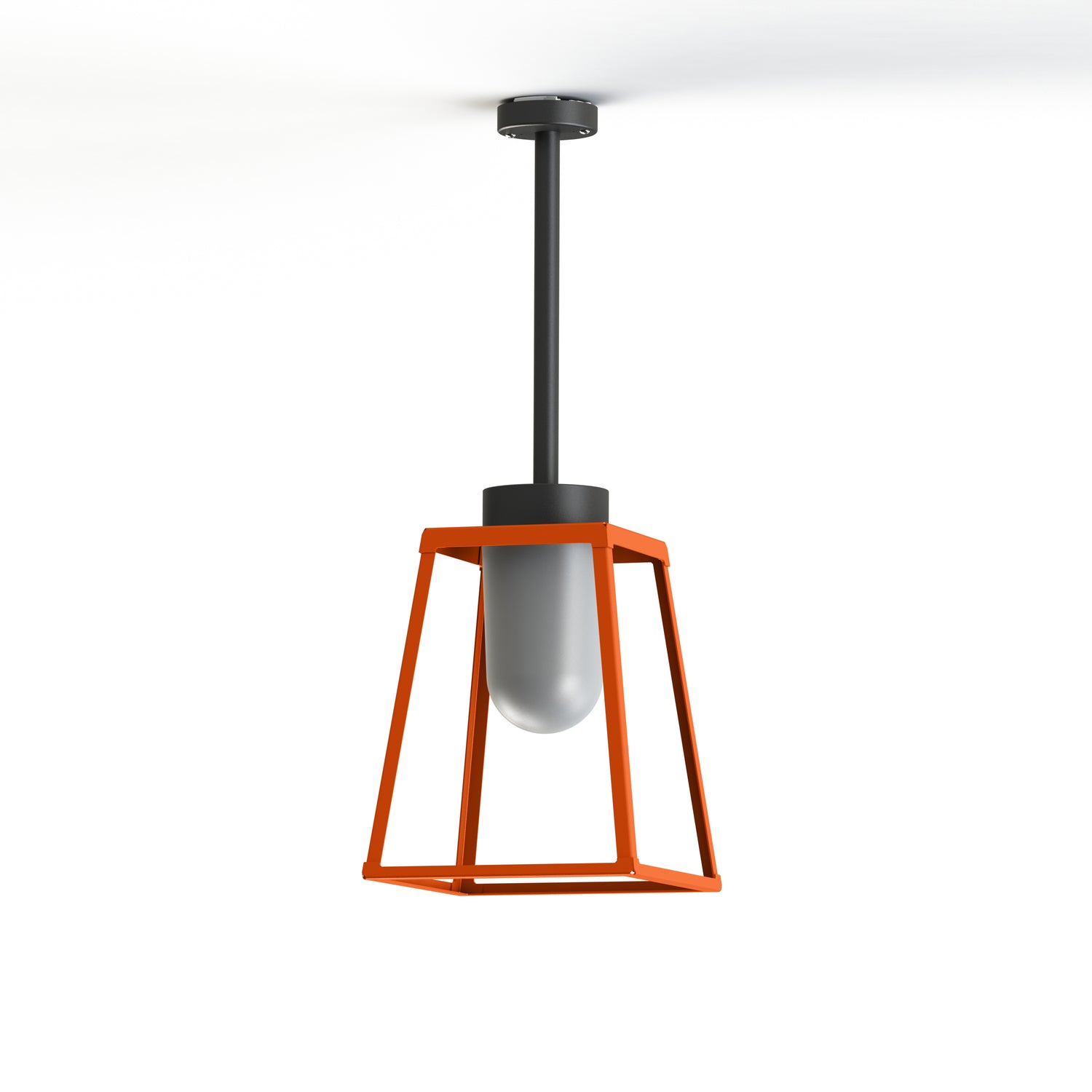 Plafonnier Lampiok 2 N°1 diffuseur opale Orangé pur 014 - Gris noir 107