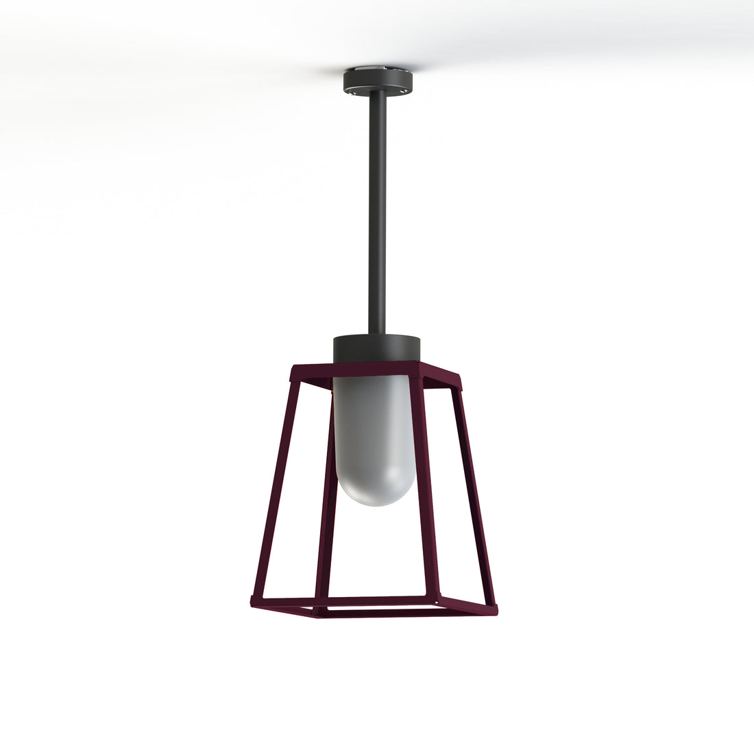 Plafonnier Lampiok 2 N°1 diffuseur opale Rouge vin 066 - Gris noir 107 178002066