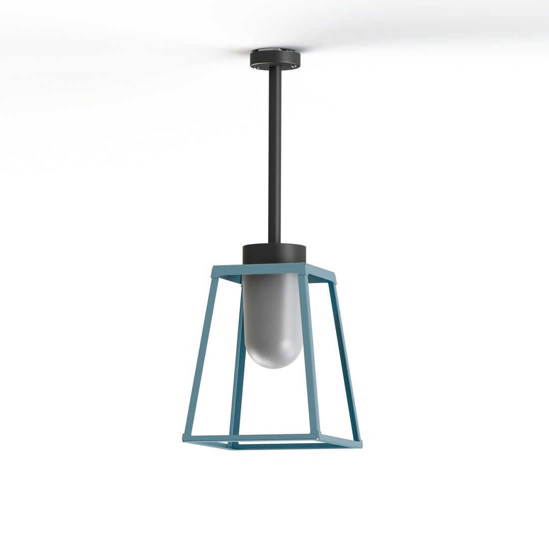 Plafonnier Lampiok 2 N°1 diffuseur opale Bleu 111 - Gris noir 107 178002111