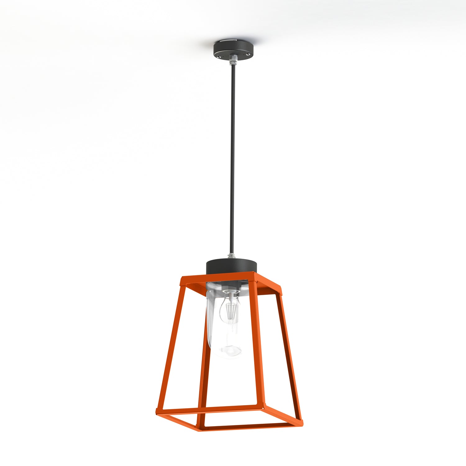 Suspension Lampiok 2 N°2 diffuseur clair Orangé pur 014 - Gris noir 107