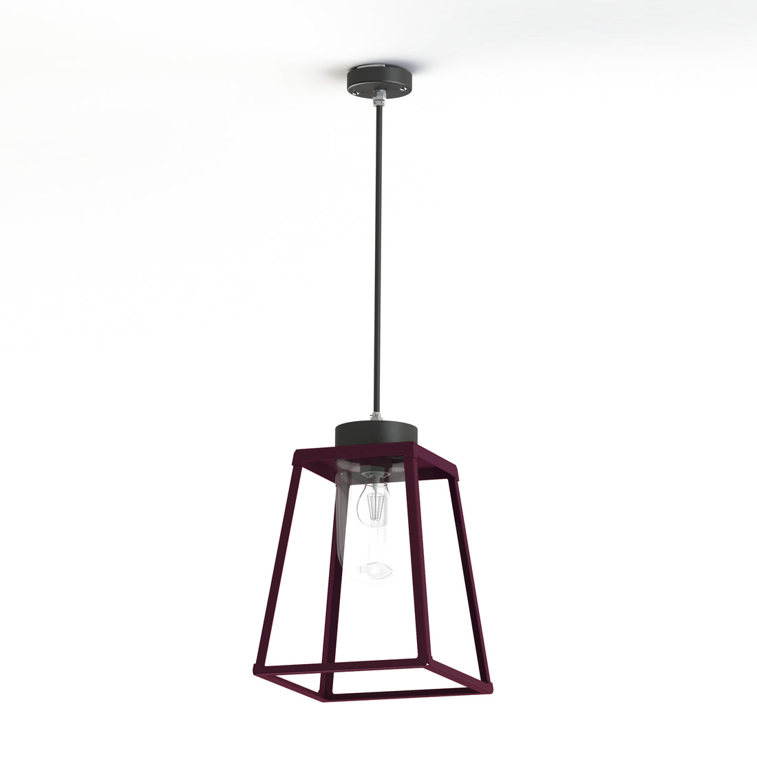 Suspension Lampiok 2 N°2 diffuseur clair Rouge vin 066 - Gris noir 107