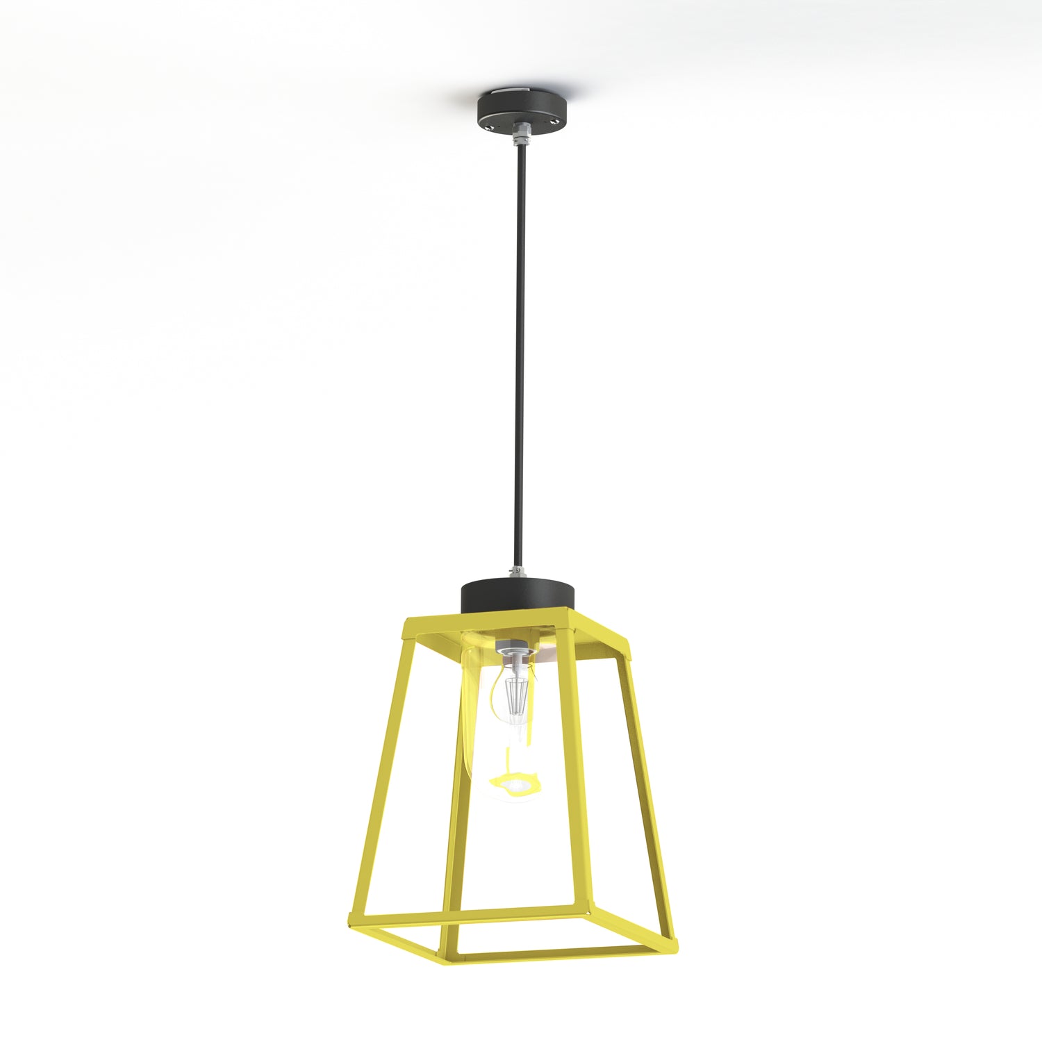 Suspension Lampiok 2 N°2 diffuseur clair Jaune soufre 068 - Gris noir 107