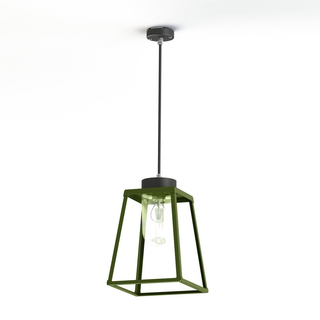 Suspension Lampiok 2 N°2 diffuseur clair Vert fougère 109 - Gris noir 107