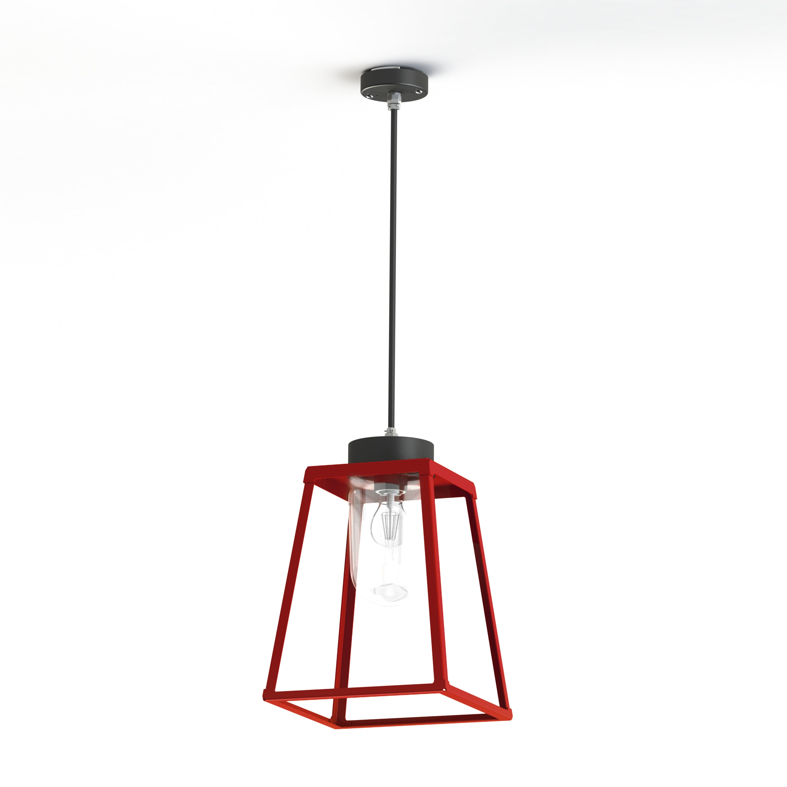 Suspension Lampiok 2 N°2 diffuseur clair Rouge tomate 110 - Gris noir 107