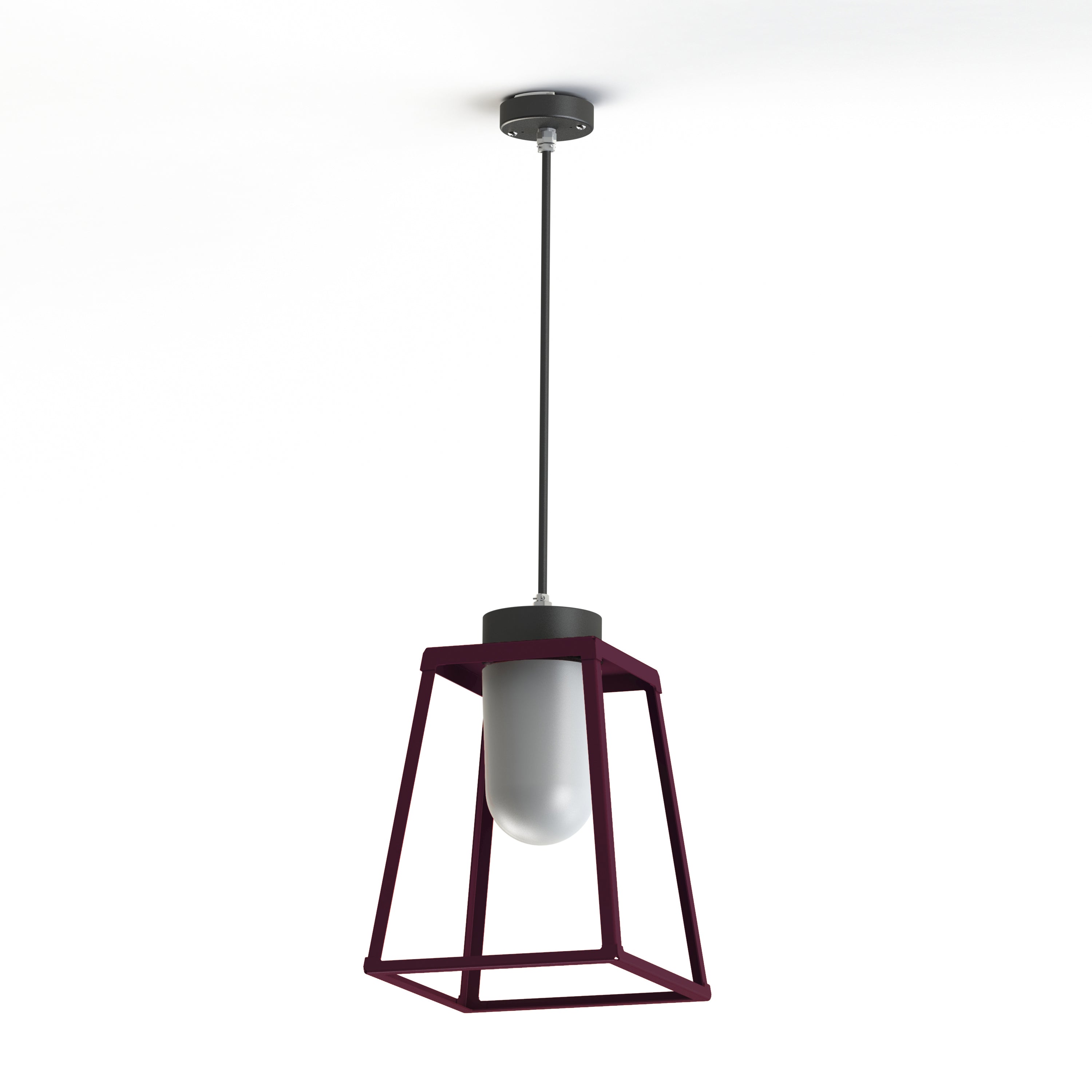 Suspension Lampiok 2 N°2 diffuseur opale Rouge vin 066 - Gris noir 107