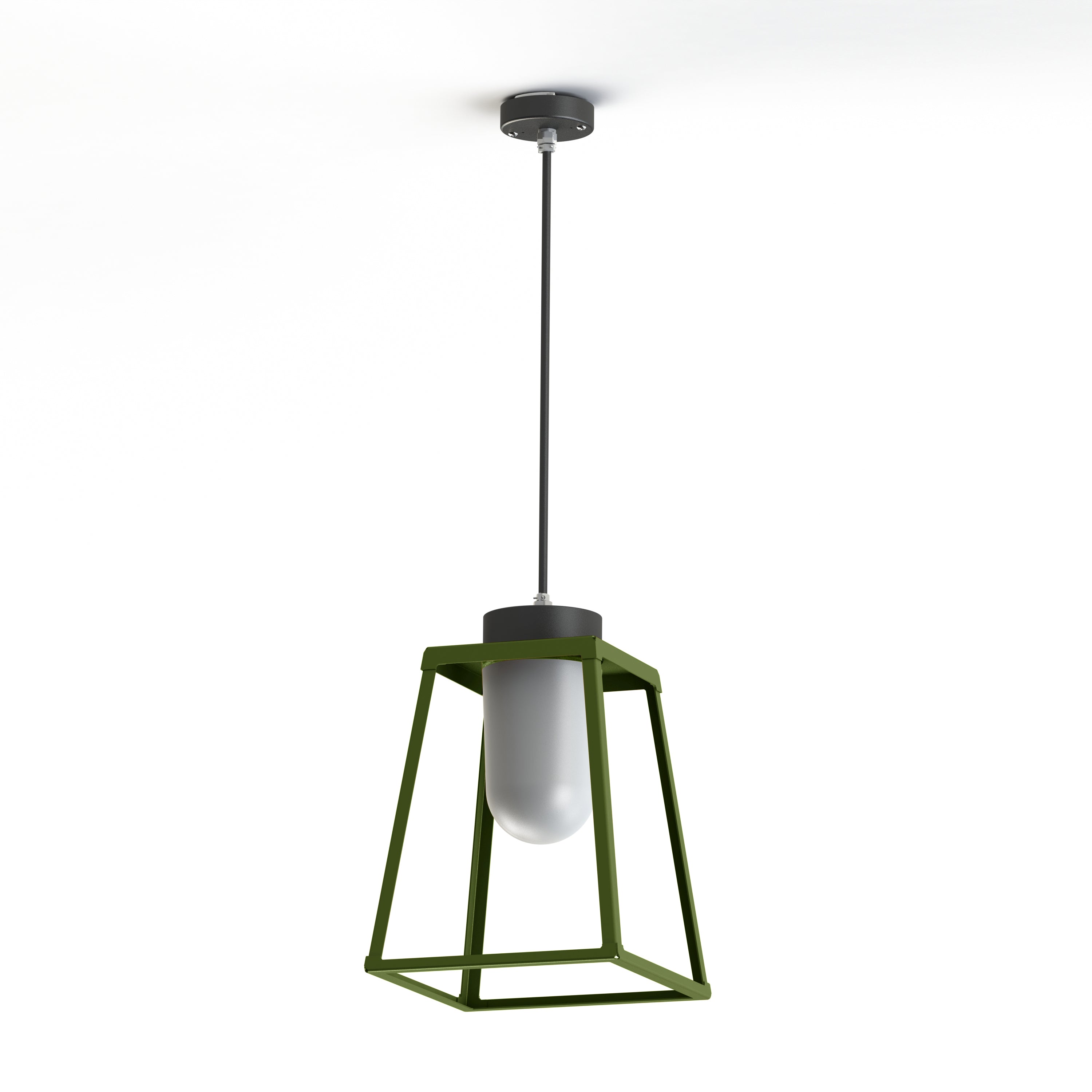 Suspension Lampiok 2 N°2 diffuseur opale Vert fougère 109 - Gris noir 107