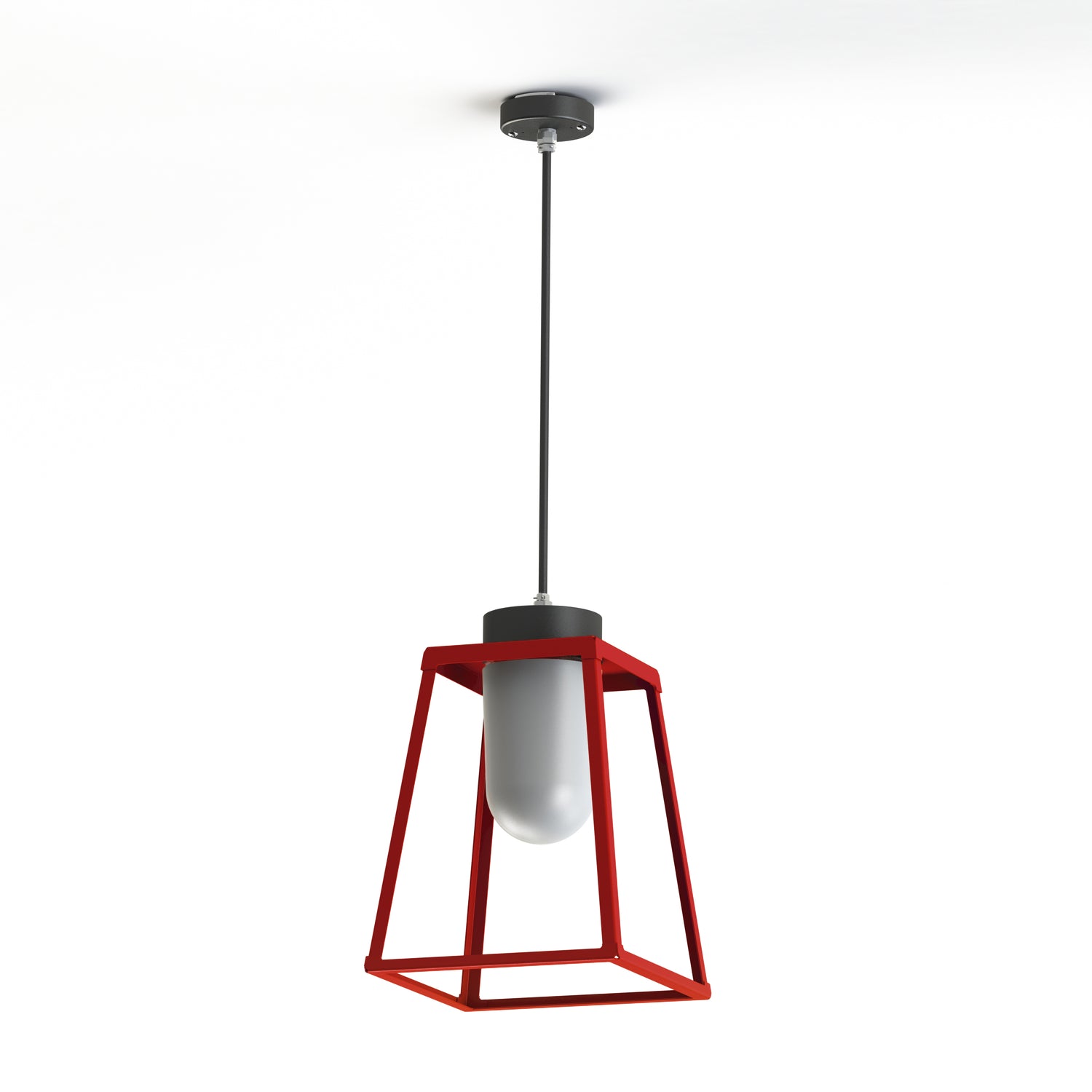 Suspension Lampiok 2 N°2 diffuseur opale Rouge tomate 110 - Gris noir 107