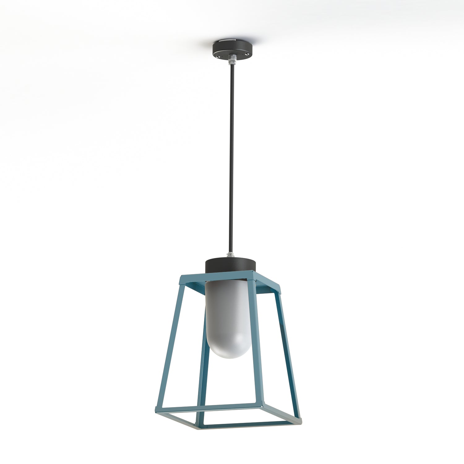 Suspension Lampiok 2 N°2 diffuseur opale Bleu 111 - Gris noir 107