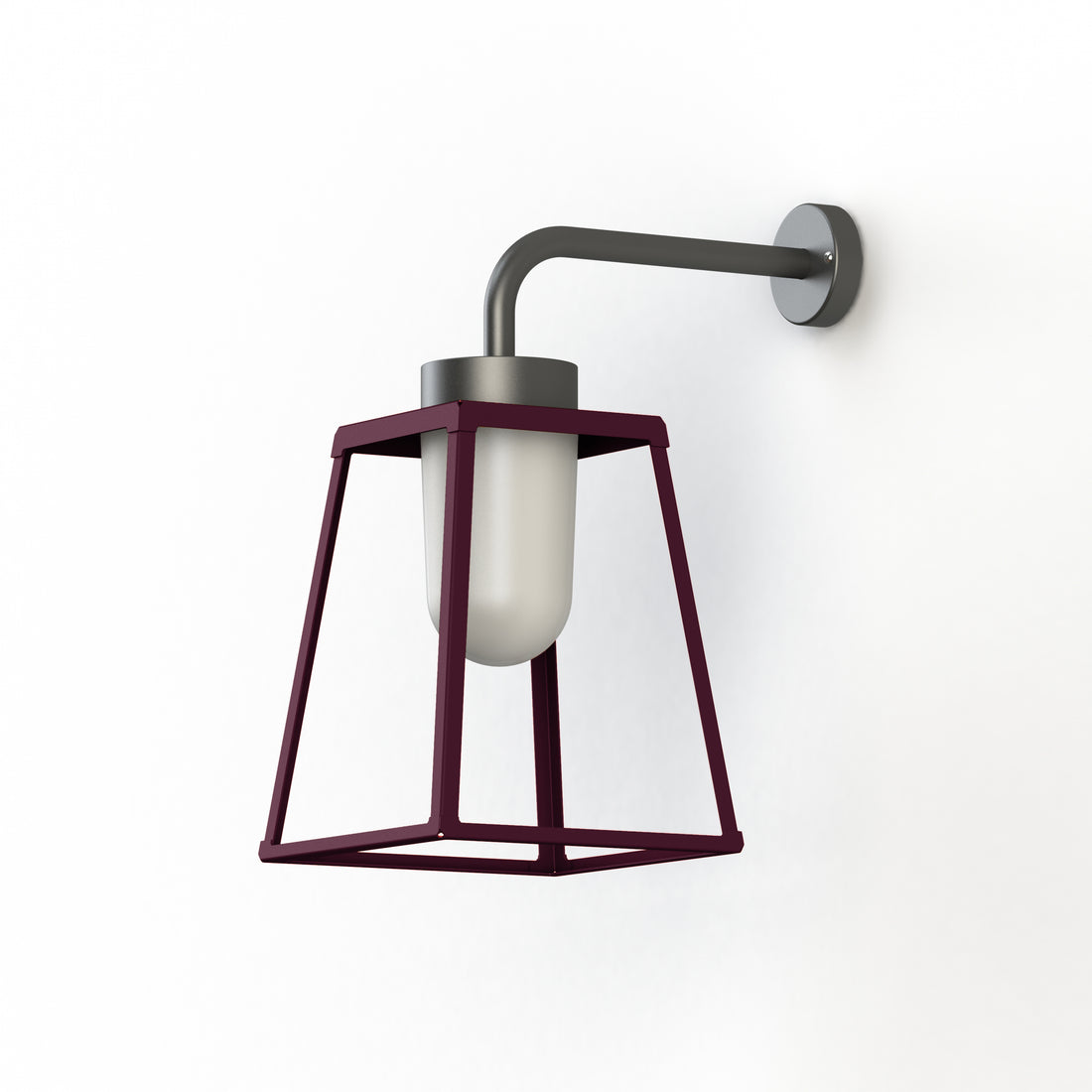 Applique Lampiok 2 N°3 diffuseur opale Rouge vin 066 - Gris noir 107 178006066