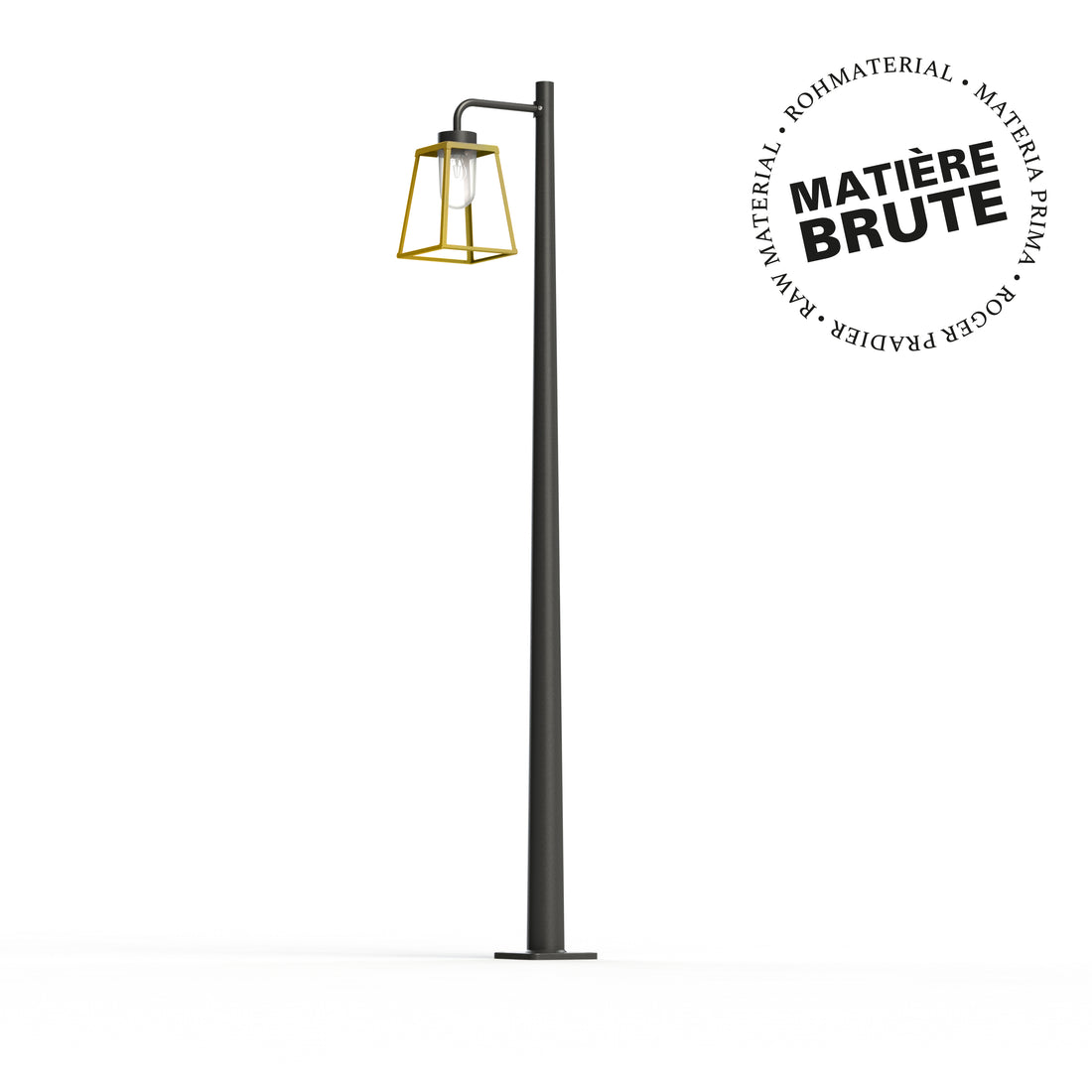 Lampadaire Lampiok 2 N°4 Laiton brut 072 Diffuseur clair - Gris noir 107 178011072