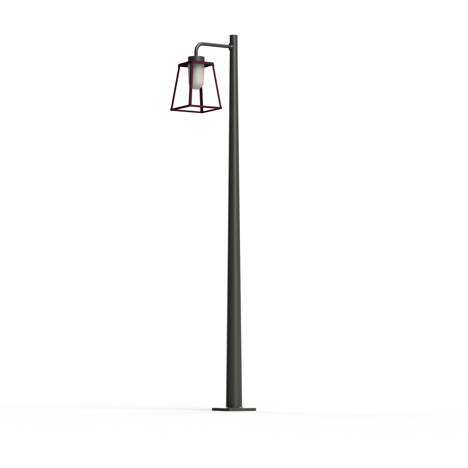 Lampadaire Lampiok 2 N°4 diffuseur opale Rouge vin 066 - Gris noir 107 178012066