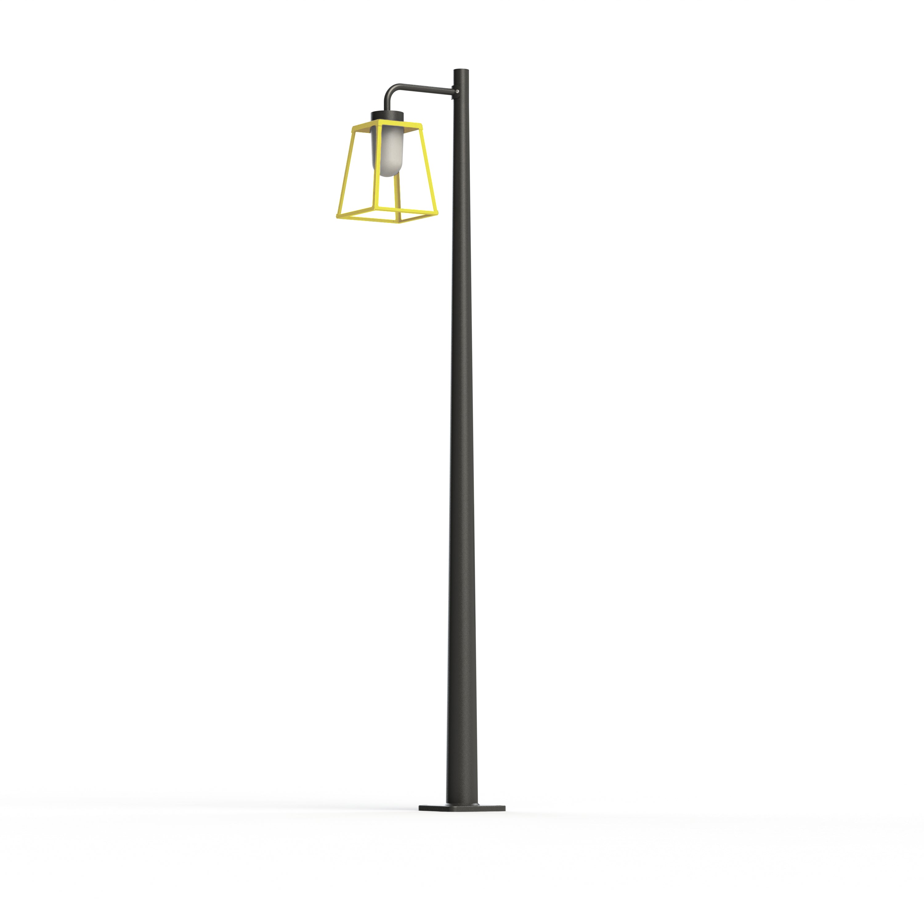 Lampadaire Lampiok 2 N°4 diffuseur opale Jaune soufre 068 - Gris noir 107 178012068