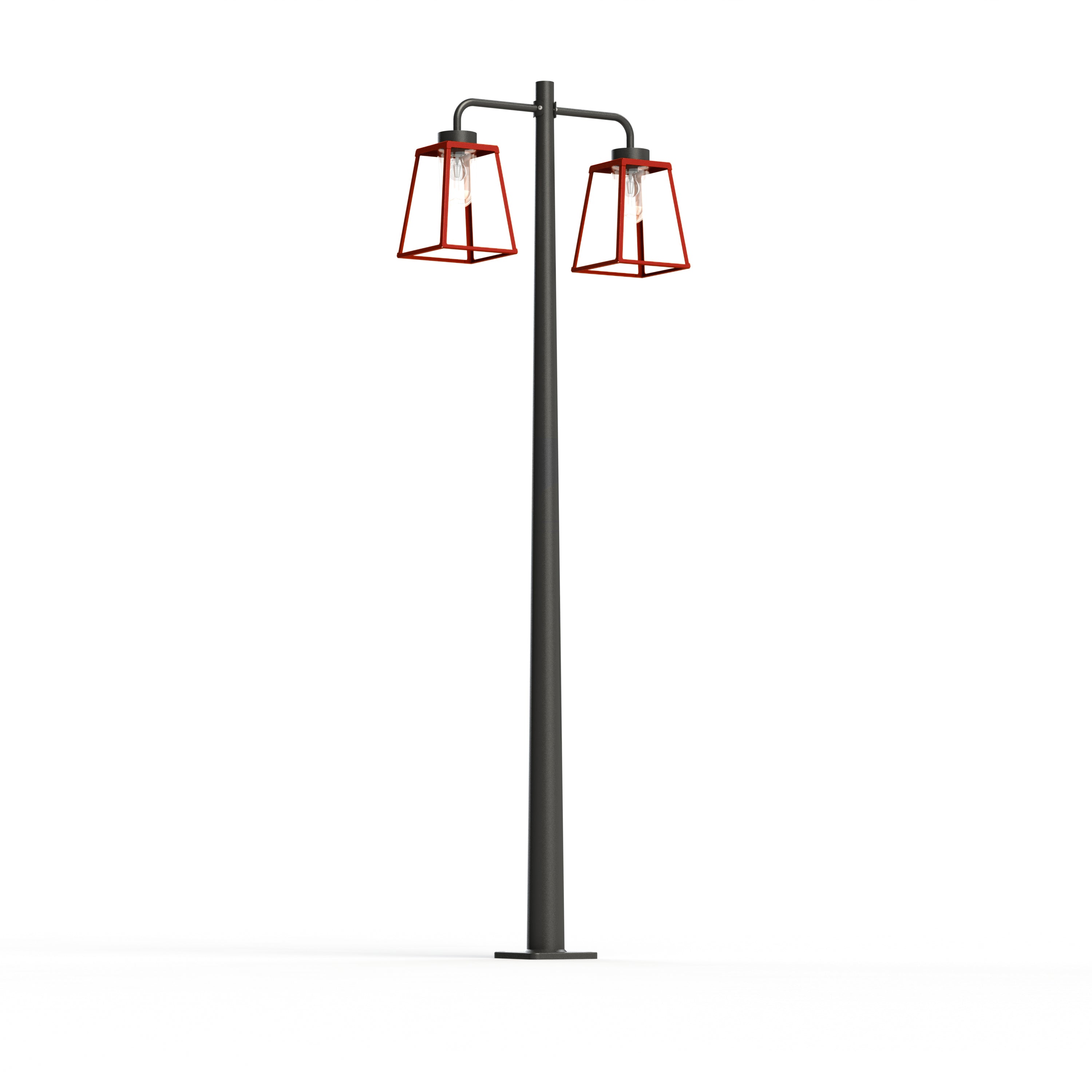 Lampadaire Lampiok 2 N°5 diffuseur clair Rouge tomate 110 - Gris noir 107 178013110