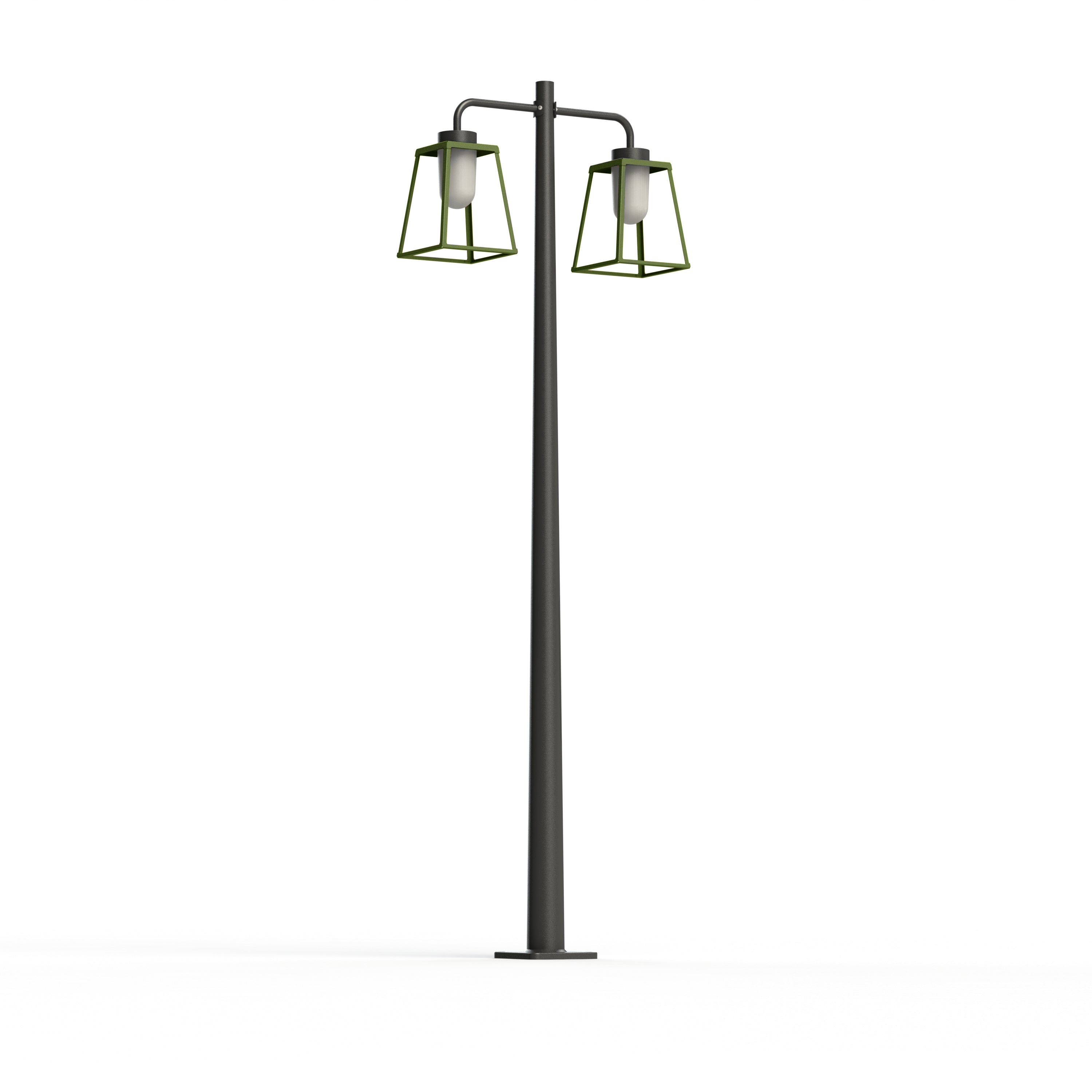 Lampadaire Lampiok 2 N°5 diffuseur opale Vert fougère 109 - Gris noir 107 178014109