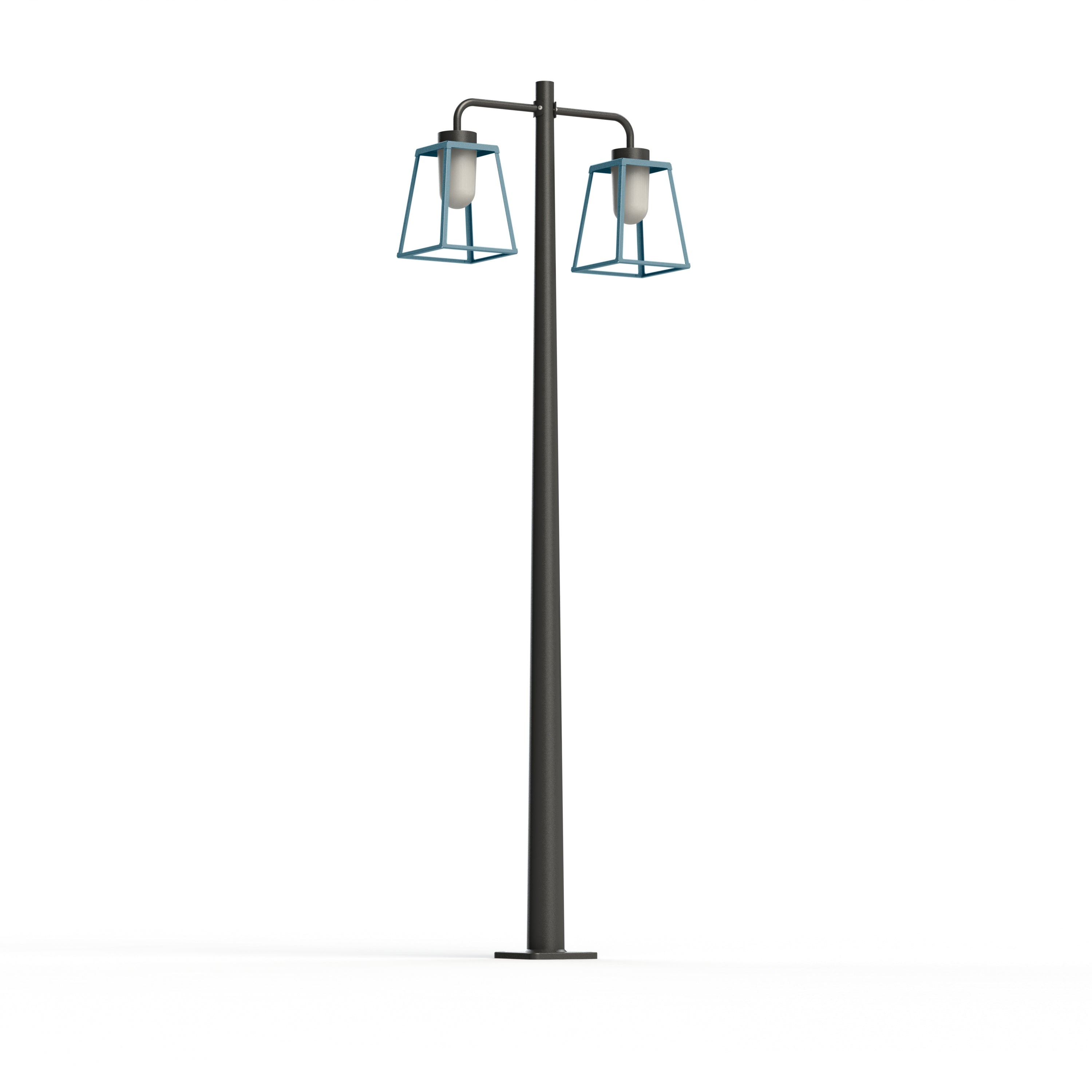 Lampadaire Lampiok 2 N°5 diffuseur opale Bleu 111 - Gris noir 107 178014111