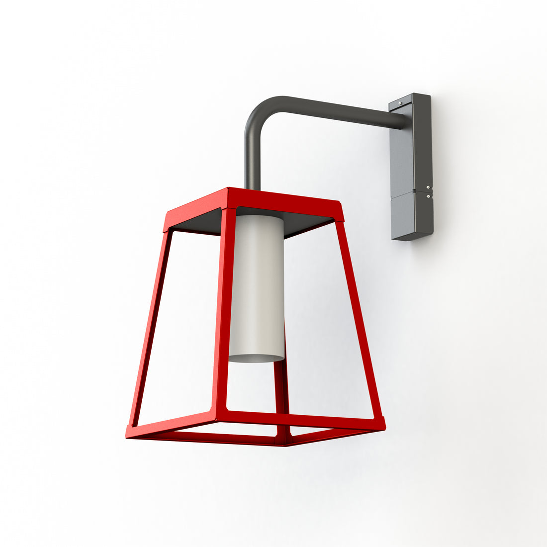 Applique Lampiok 4 N°2 LED 35w 3000°k tube PMMA Gris noir 107 - Rouge tomate 110 175225110