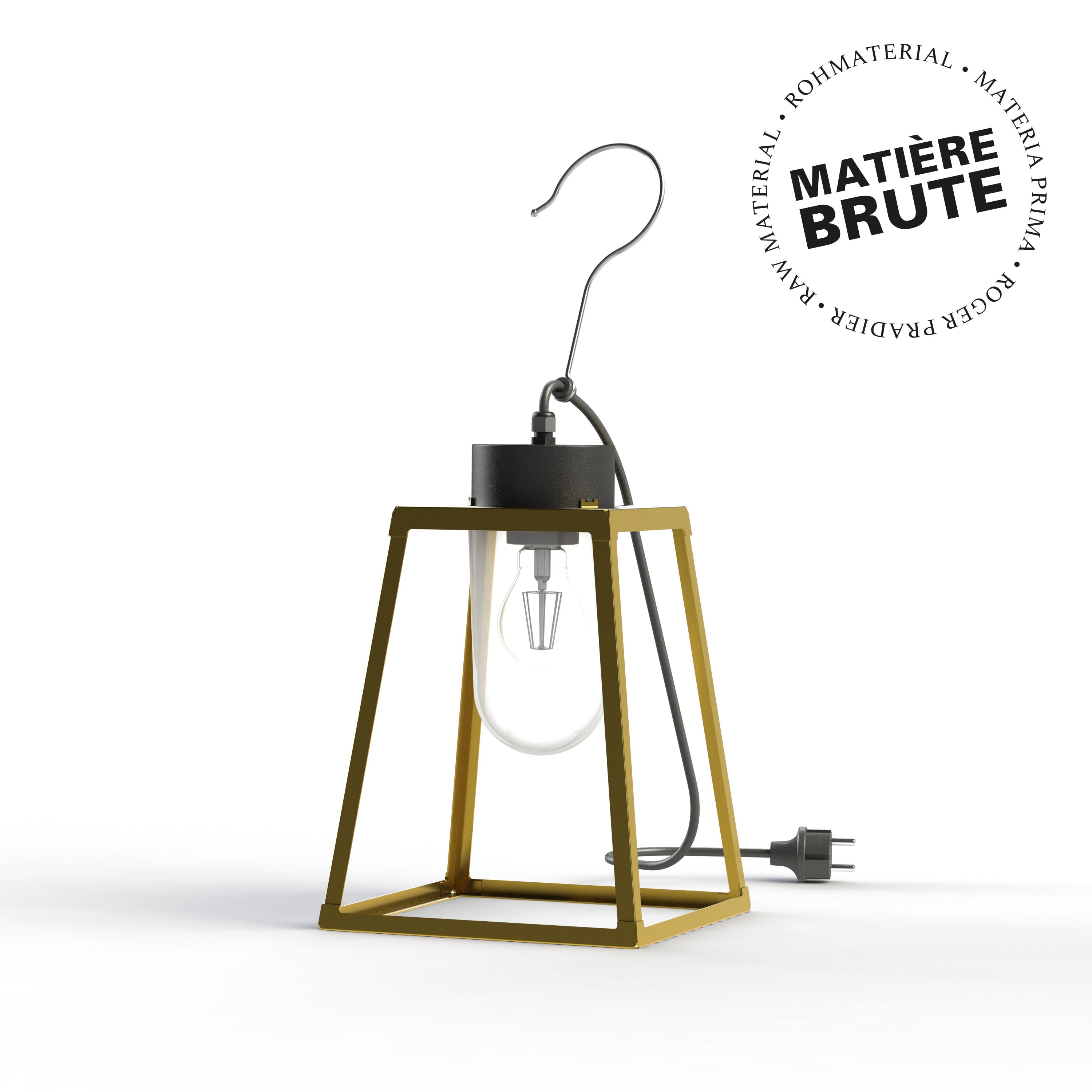 Luminaire mobile Lampiok 1 N°1 Laiton brut 072 Diffuseur clair 131001072