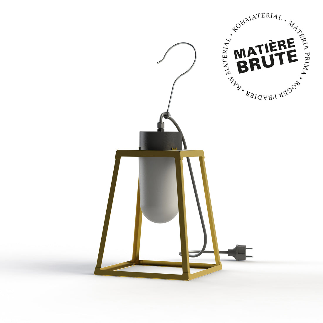 Luminaire mobile Lampiok 1 N°1 Laiton brut 072 Diffuseur opale 131002072