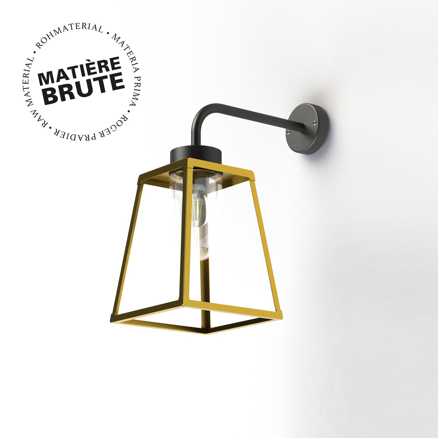Applique Lampiok 1 N°5 Laiton brut 072 Diffuseur clair 131009072