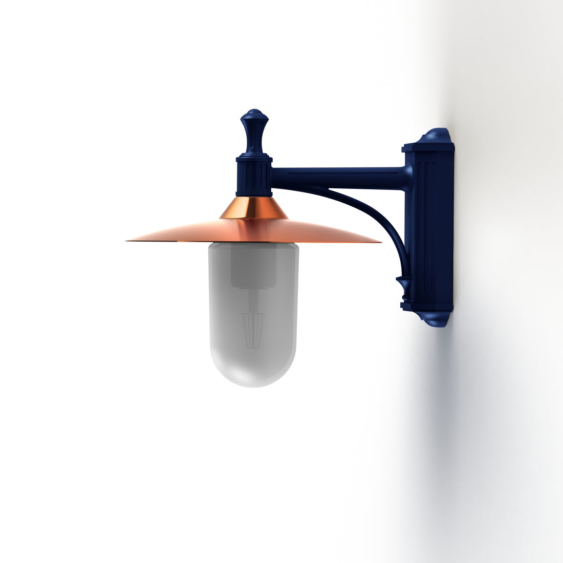 Applique Montana N°3 opale Dôme cuivre brut- Bleu 065 139022065