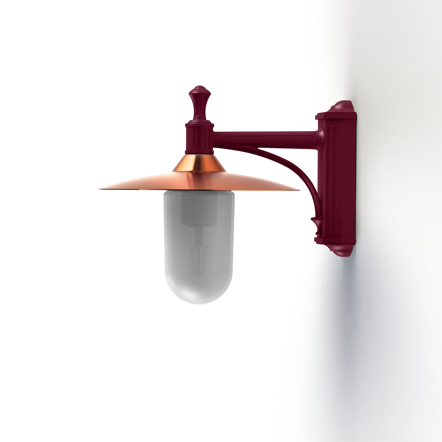 Applique Montana N°3 opale Dôme cuivre brut- Rouge vin 066 139022066