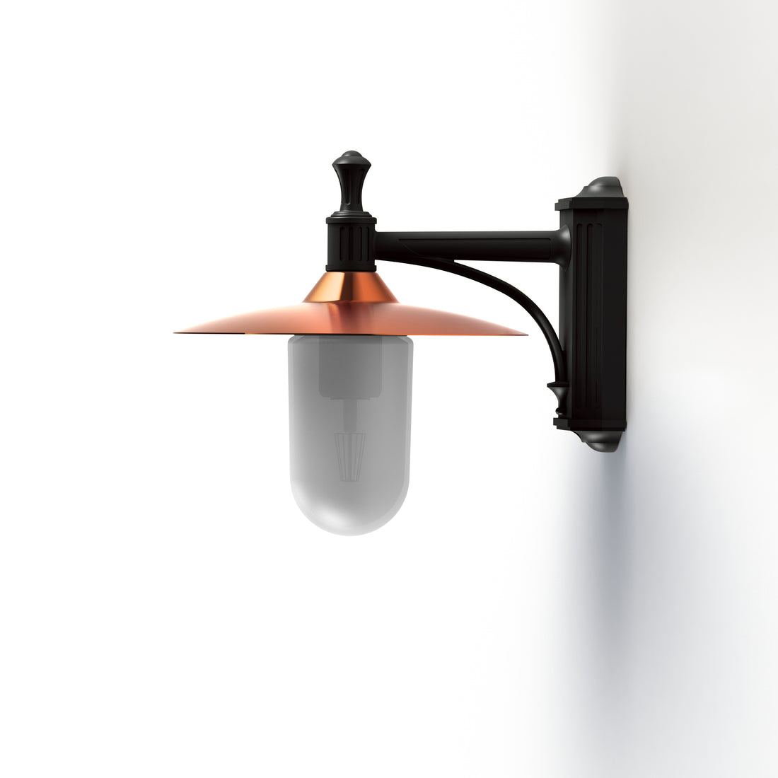 Applique Montana N°3 opale Dôme cuivre vernis- Gris noir 107 139012107