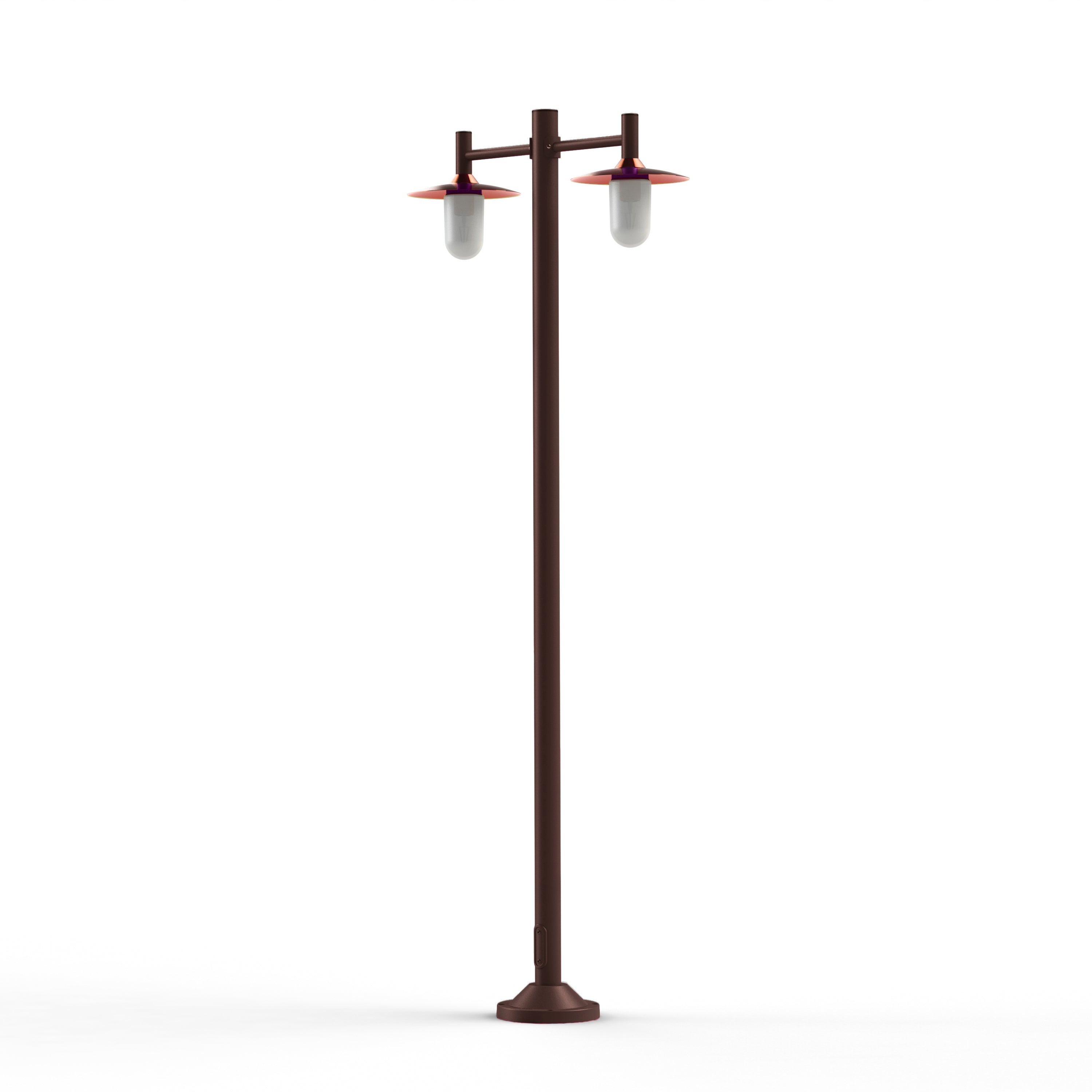 Lampadaire Montana N°4 opale Dôme cuivre brut- Rouille 046 139024046