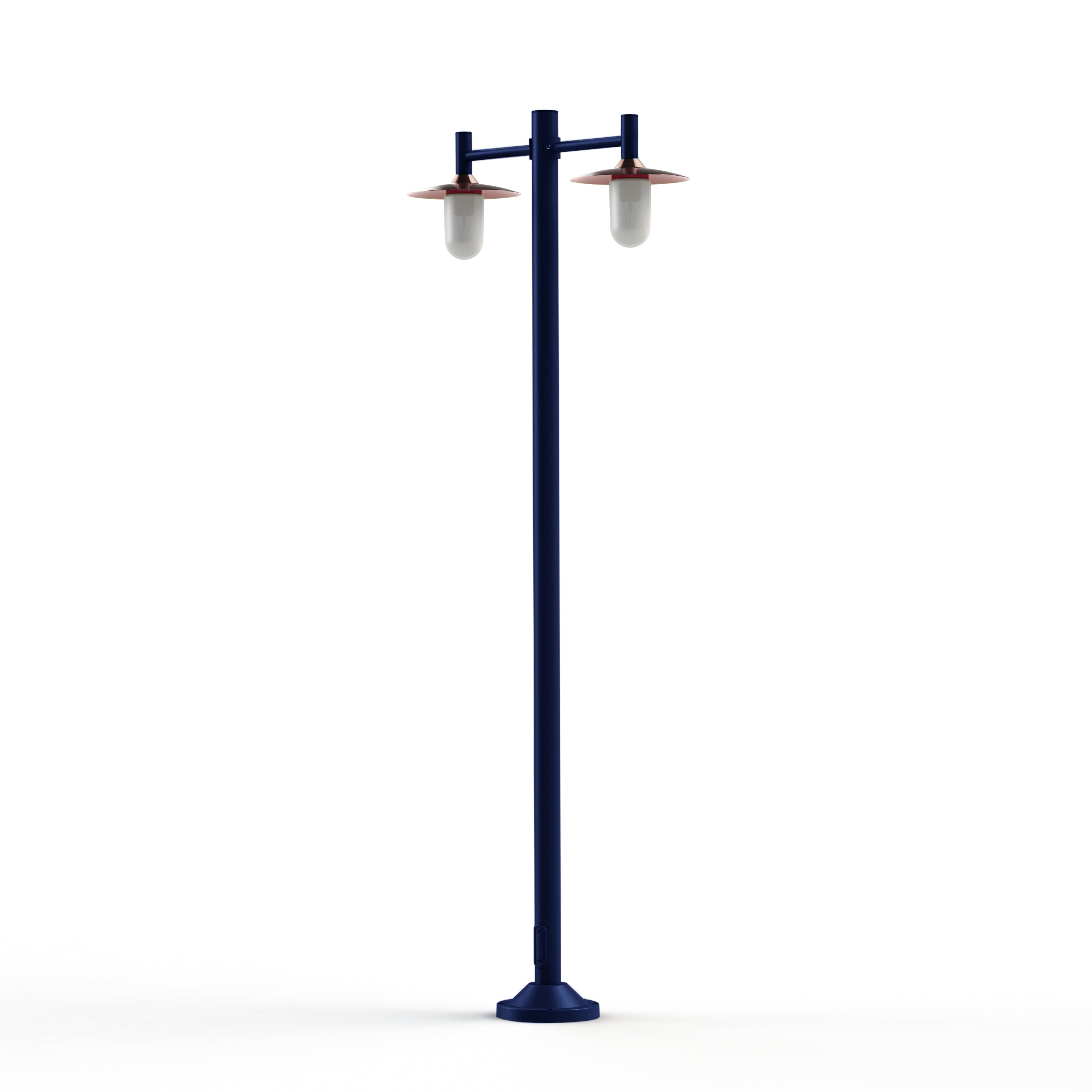 Lampadaire Montana N°4 opale Dôme cuivre brut- Bleu 065 139024065