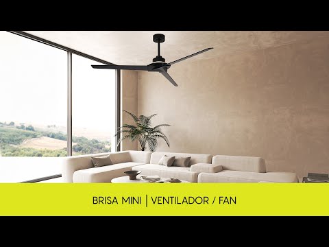 Plafonnier ventilateur Brisa mini noir et bois