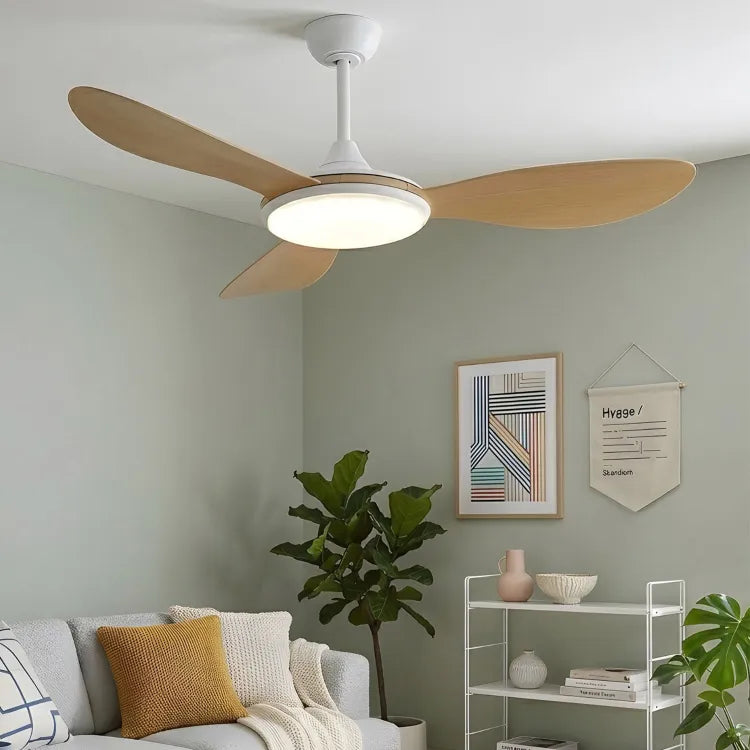 Plafonnier ventilateur SAINTES bois clair LOVA 7084